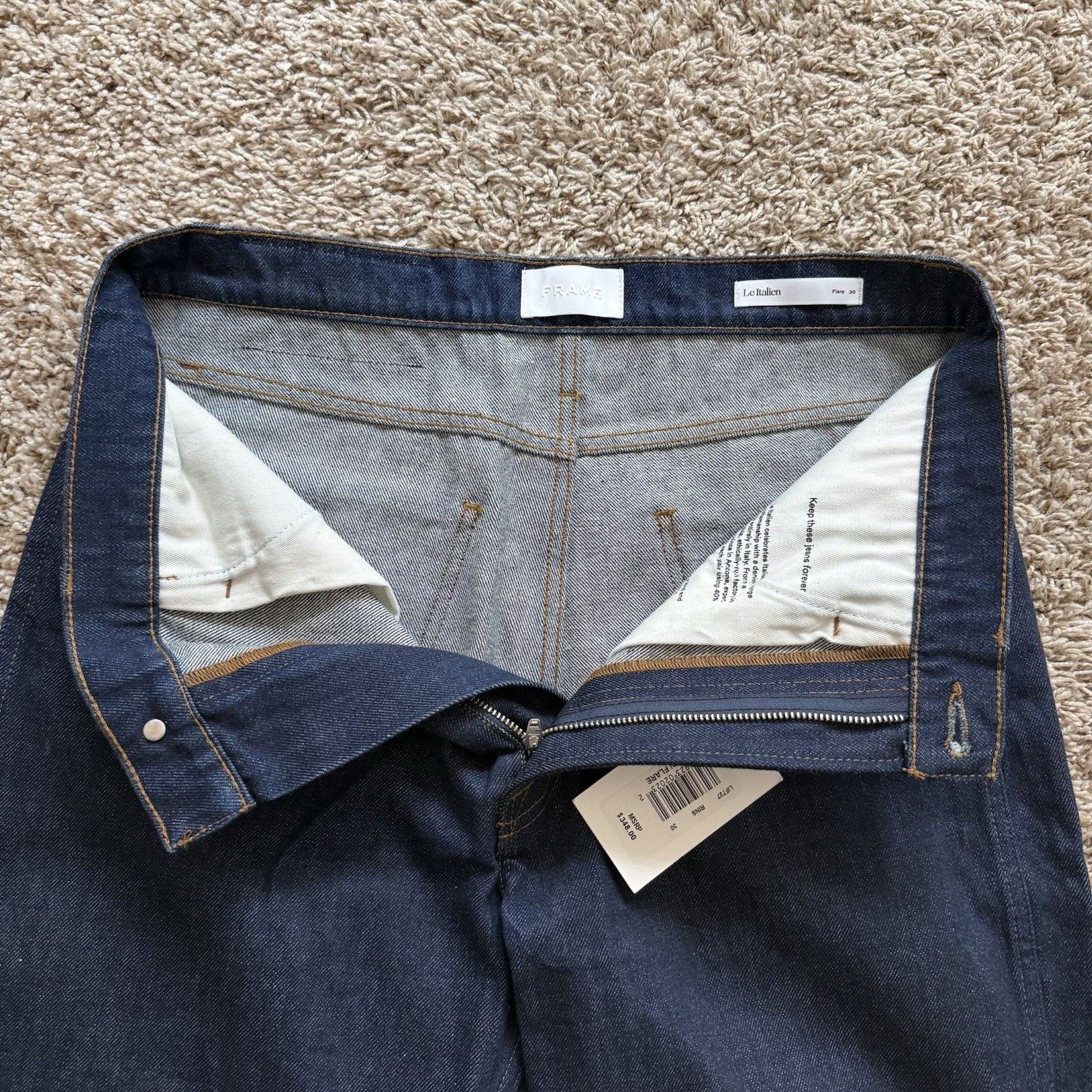 Frame NWT $348 Frame Le Italien Flare Dark Blue Denim Jeans Pants Size 30" / US 8 / IT 44 - 5 Thumbnail
