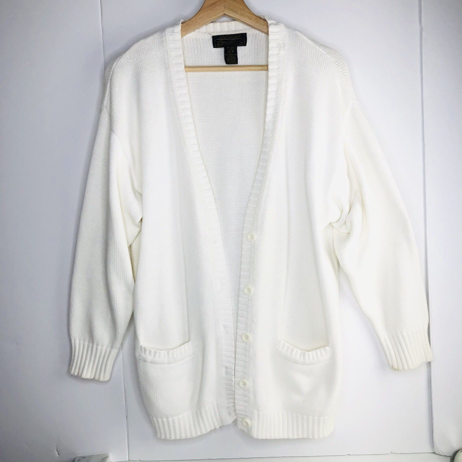 Eddie Bauer Vtg Eddie Bauer women White Sweater Cardigan Size S Size S / US 4 / IT 40 - 2 Thumbnail