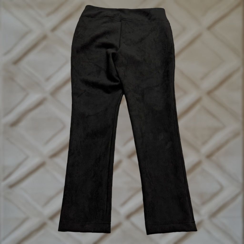Andrew Marc Andrew Marc Black Suede Tapered Pull On Pants Womens Large 34x29.5 Regular Fit Size 36" / US 14 / IT 50 - 1 Thumbnail