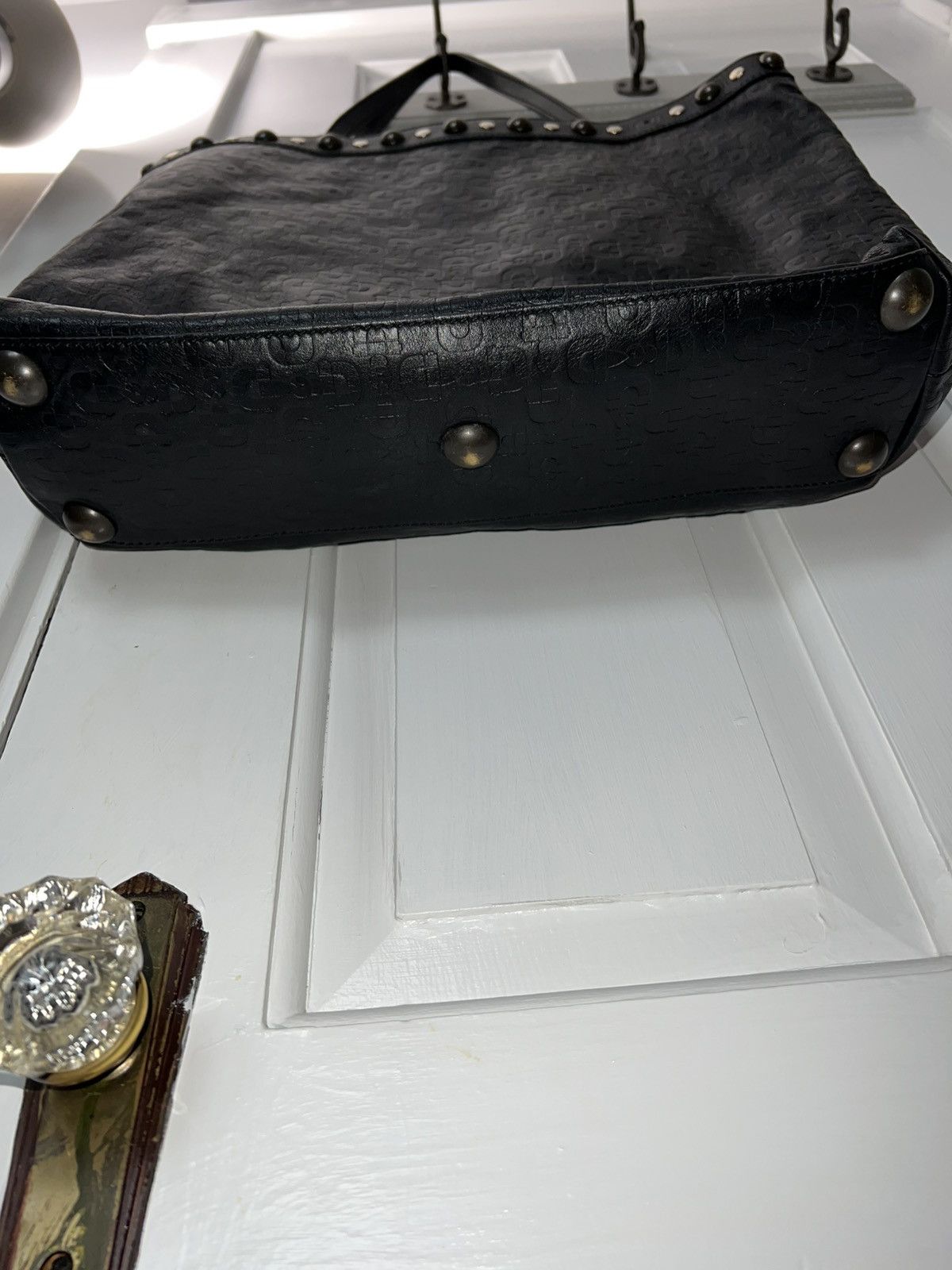 Gucci Gucci Vintage Black Leather Monogram Tote Bag Size ONE SIZE - 5 Thumbnail