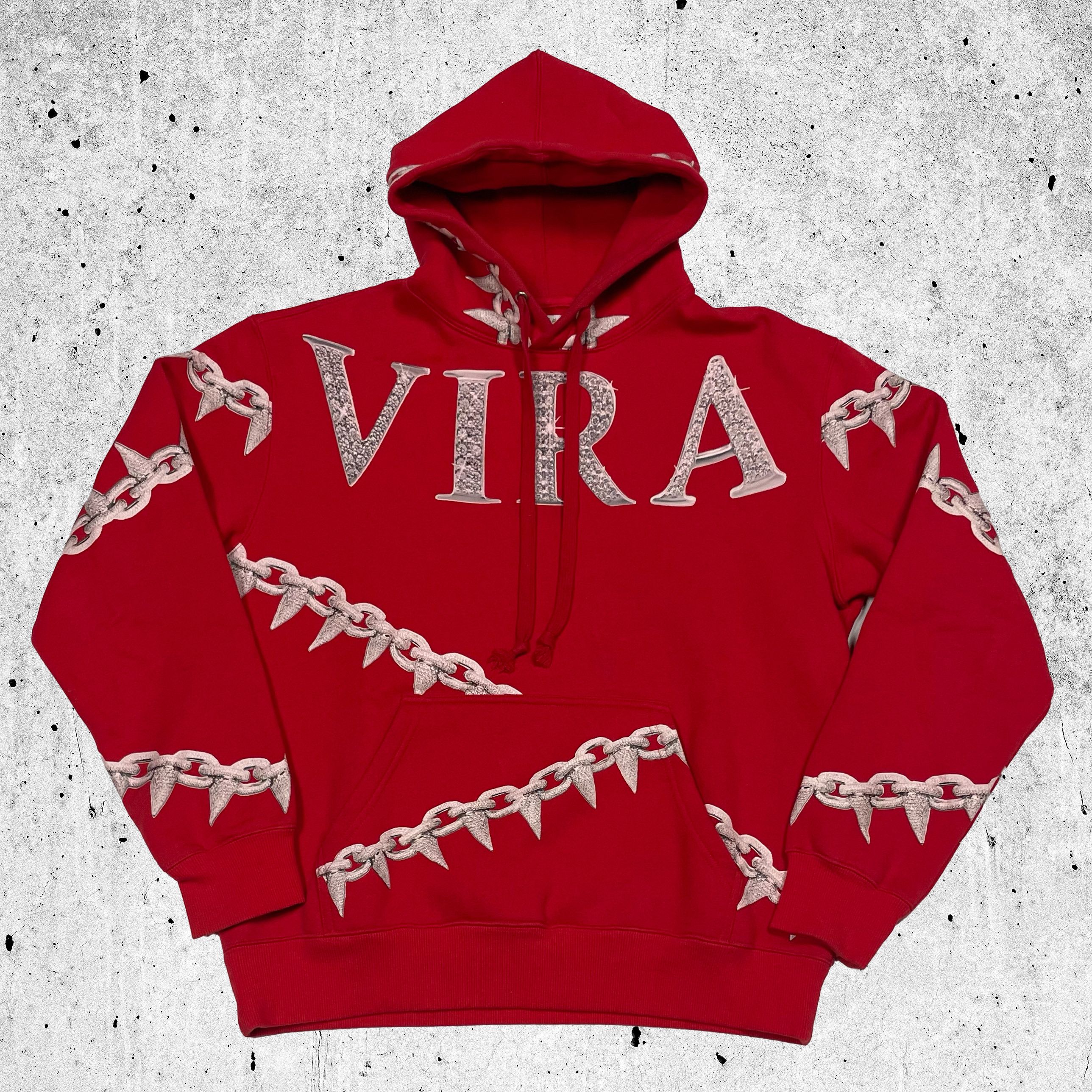 image of Chain Vira Enchanted Armour Hoodie in Red, Men's (Size Small)