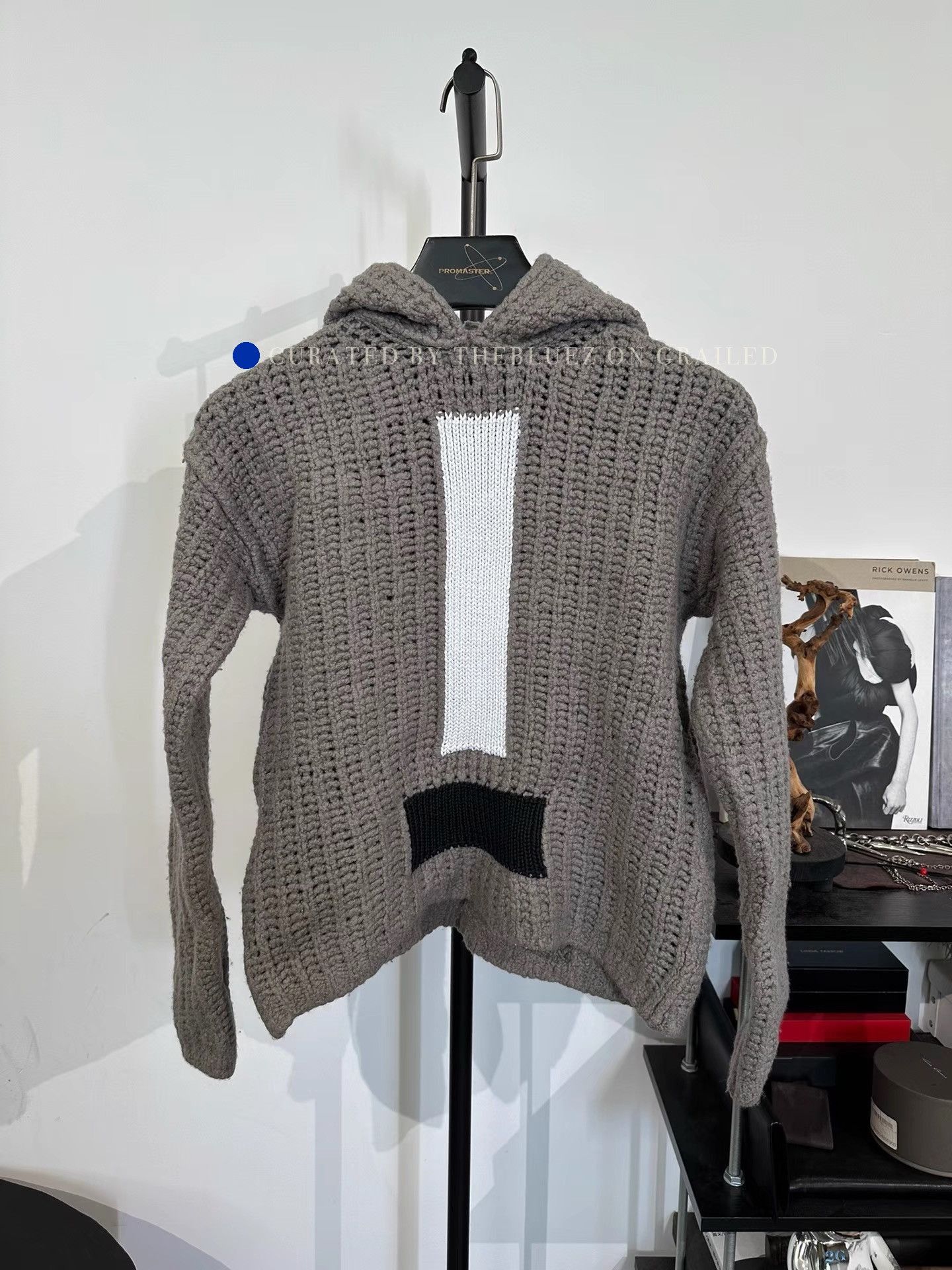 Rick Owens Hooded Knitted Sweater Coat in Gray Size US M / EU 48-50 / 2 - 1 Thumbnail
