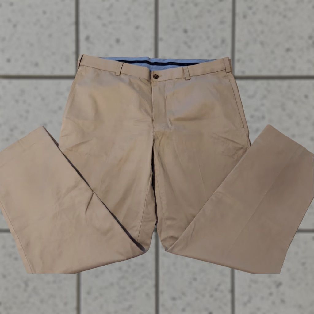 Brooks Brothers Brooks Brothers Mens Chino Pants 37x30 Khaki Beige Straight Front Regular Rise 37in Waist Cotton Slacks Size US 37 - 1 Thumbnail