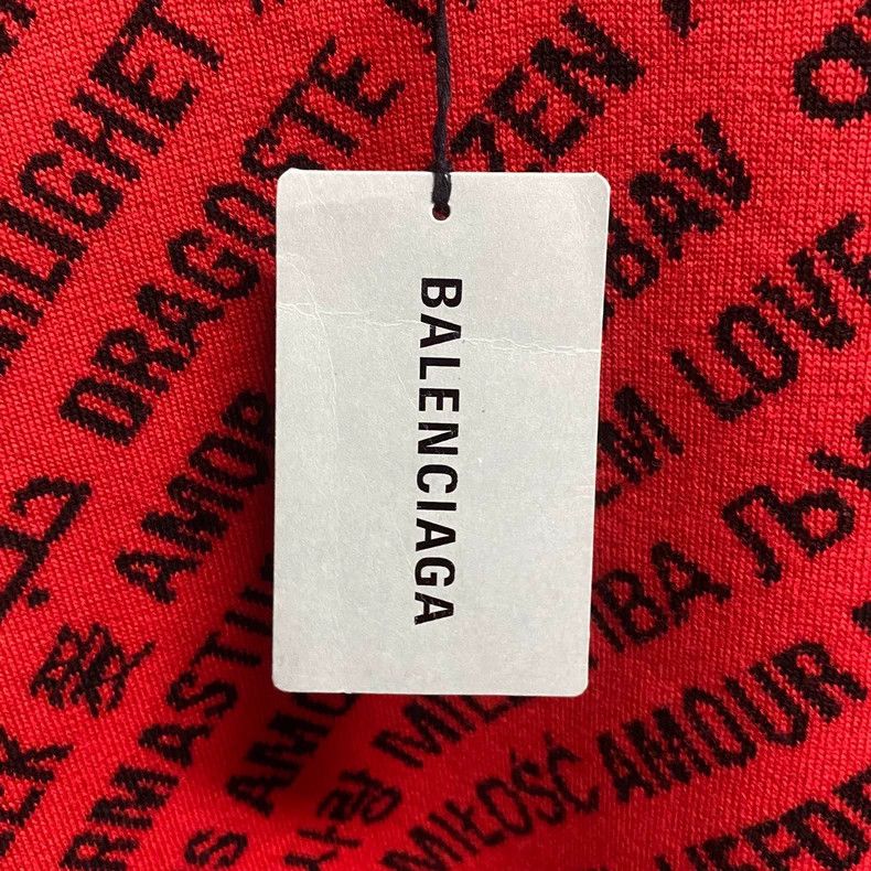 Balenciaga Balenciaga Red Full Print Logo Sweater Size US XS / EU 42 / 0 - 5 Thumbnail