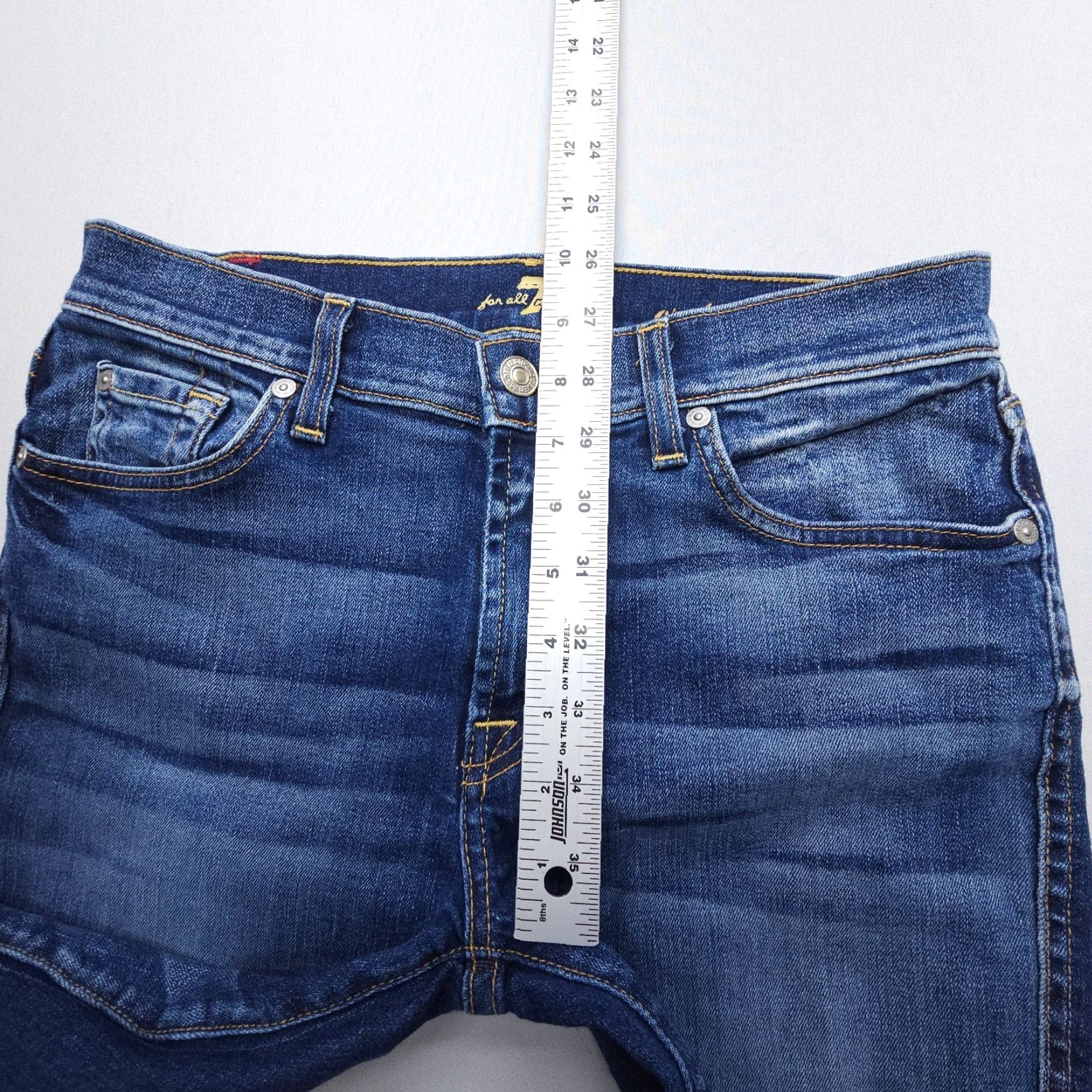 7 For All Mankind 7 For All Mankind Jeans Cropped Boot Womens 28 Dark Wash Mid Steel Blue Denim 7 For All Mankind Jeans Vintage? No Size 28" / US 6 / IT 42 - 6 Thumbnail