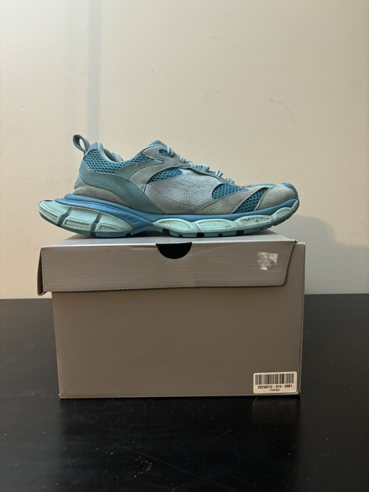 Balenciaga Balenciaga 3XL Suede Mesh Sneakers Teal Blue Size US 13 / EU 46 - 9 Thumbnail