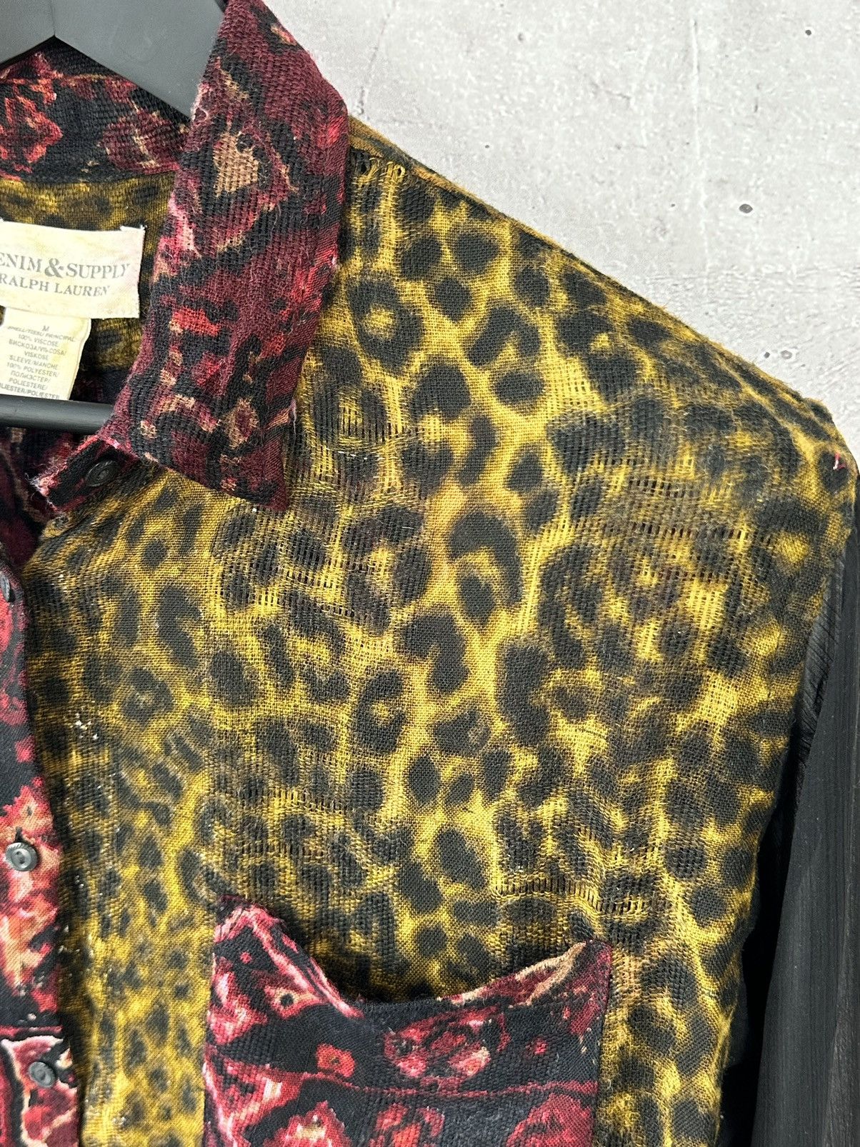 Denim & Supply Ralph Lauren × Vintage Denim&Supply Ralph Laurent Leopard Aztec Printed Mesh Shirt Size M / US 6-8 / IT 42-44 - 6 Thumbnail