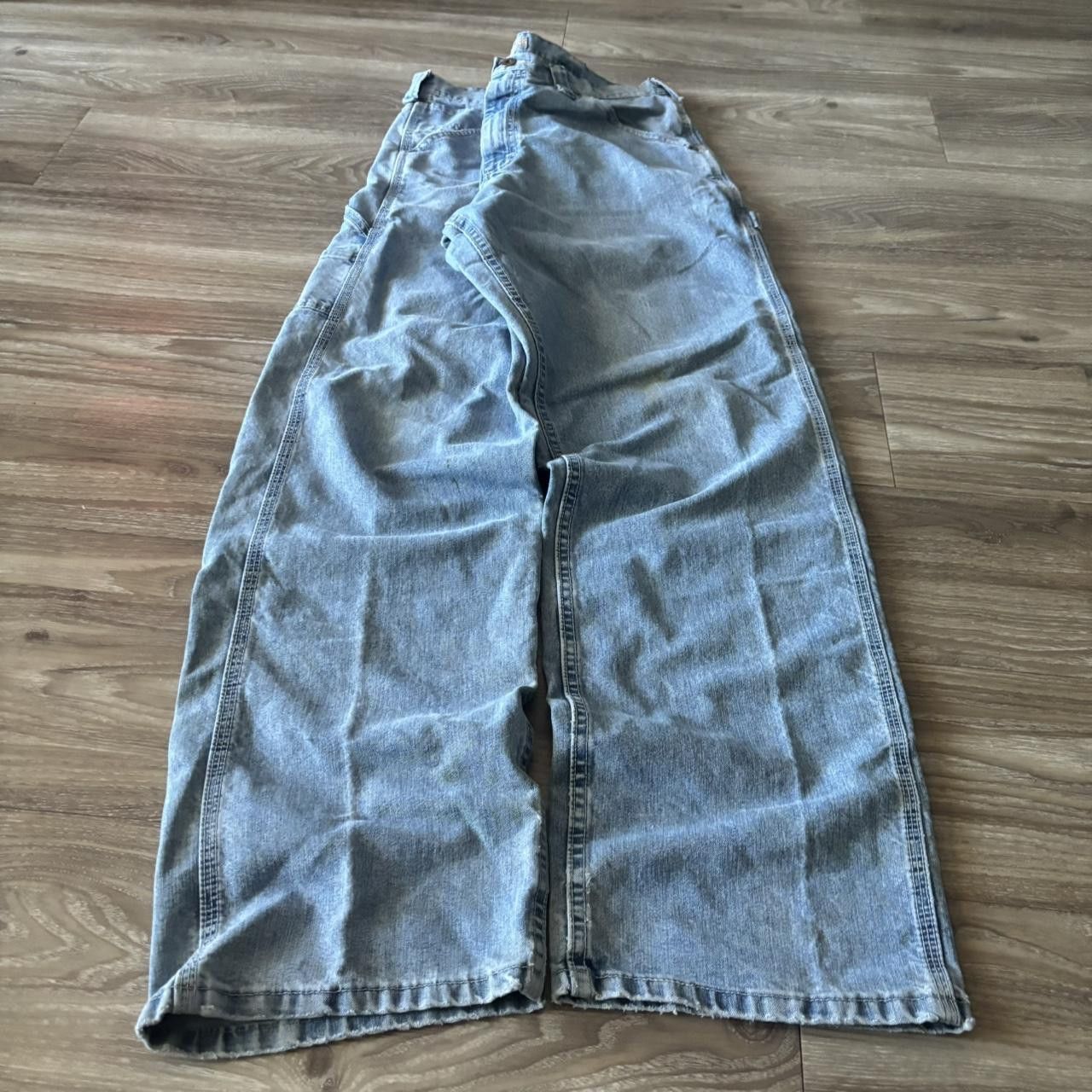 Japanese Brand Crazy Vintage Y2K/2000s Baggy Light Wash Skater Style Carpenter Denim Jeans! 36x34 Size US 36 / EU 52 - 3 Thumbnail