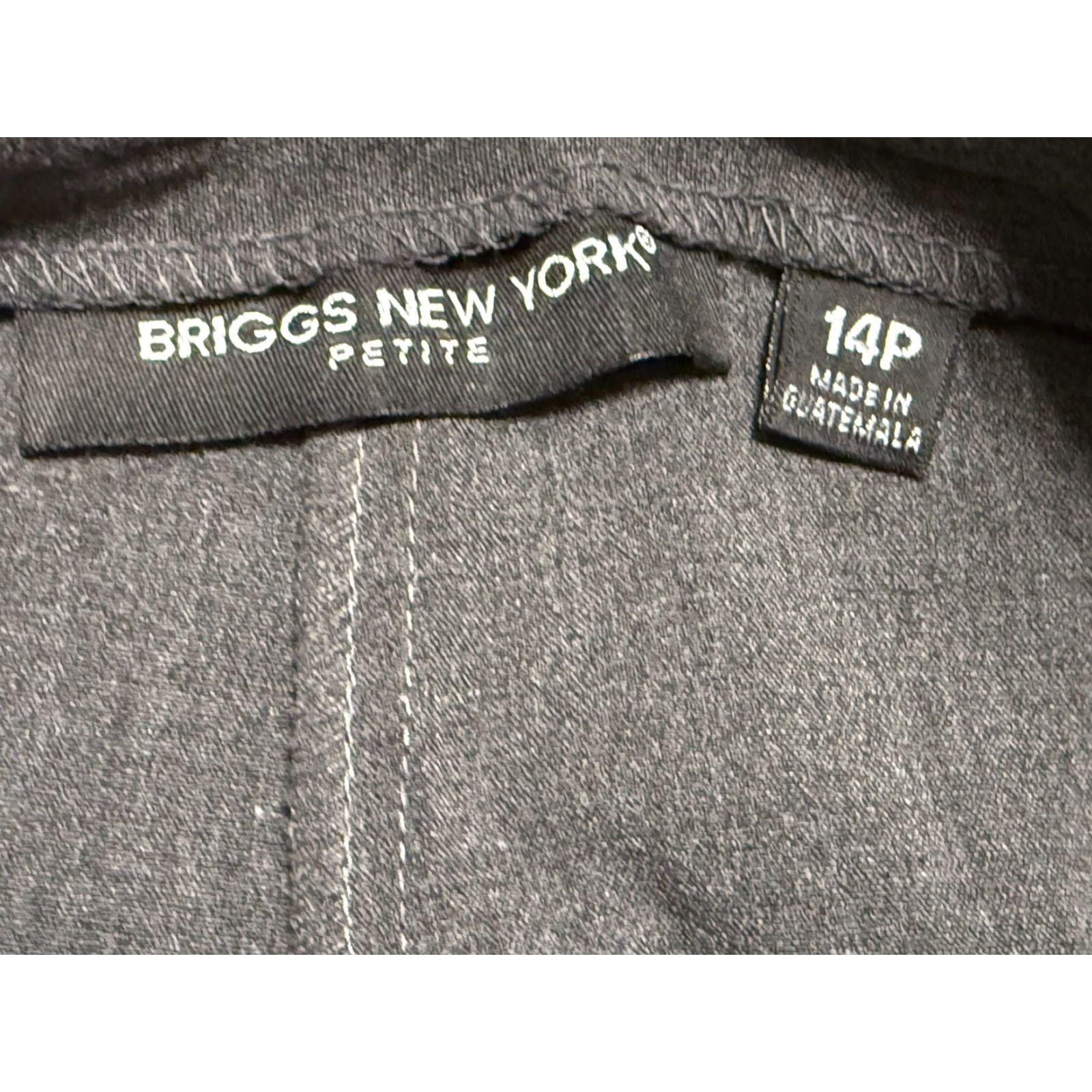 Vintage Briggs New York Pants Dress Pants, 14P, Gray, 40" Length, Petite, Flat Front, Polyester Rayon, Women's Pants, Regular Fit Size 36" / US 14 / IT 50 - 4 Thumbnail
