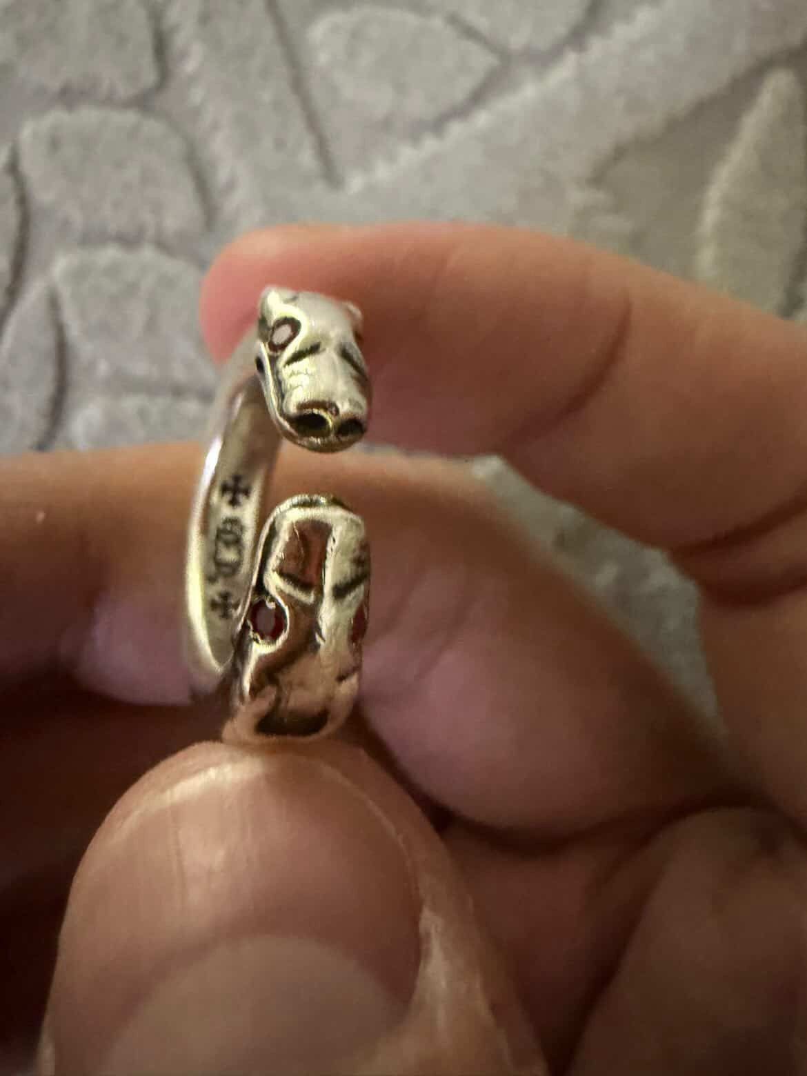 Chrome Hearts Chrome Hearts Ruby Double Dog Ring Size ONE SIZE - 10 Thumbnail