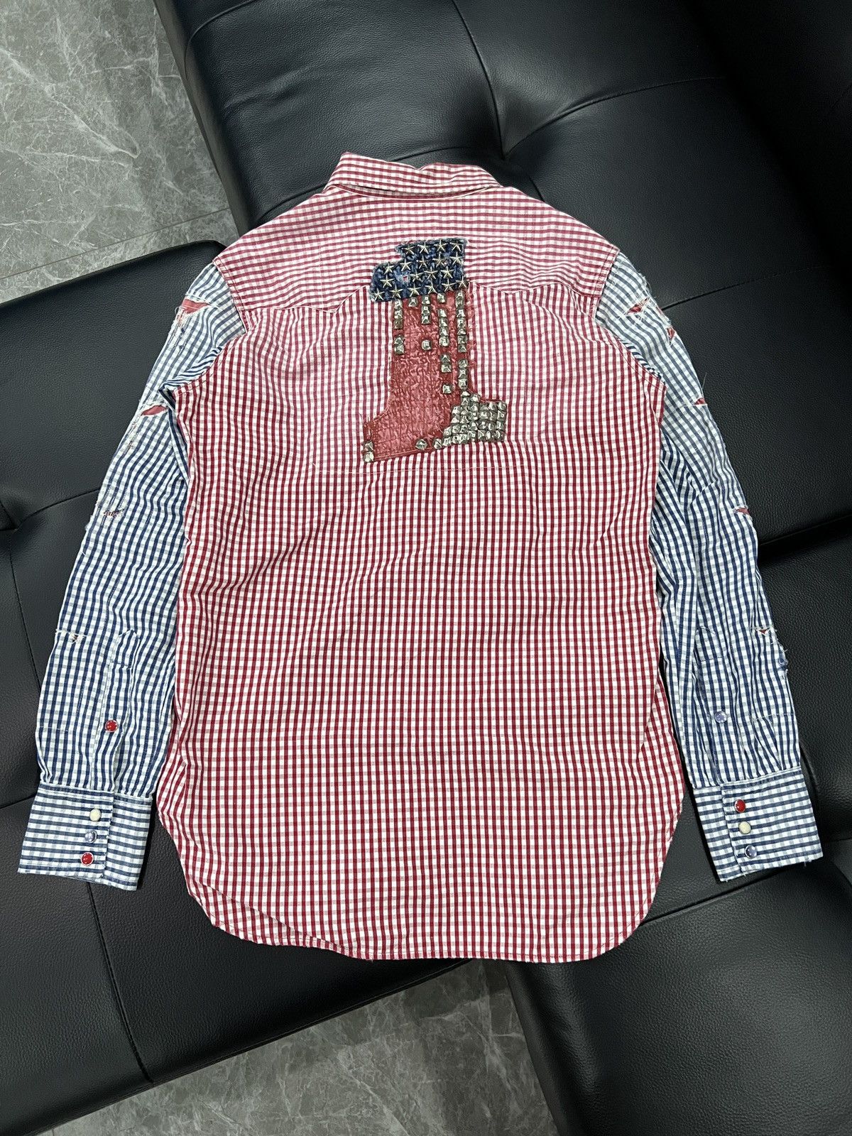 Kapital Kapital American Flag Motif Plaid Snap Shirt Size US L / EU 52-54 / 3 - 2 Thumbnail