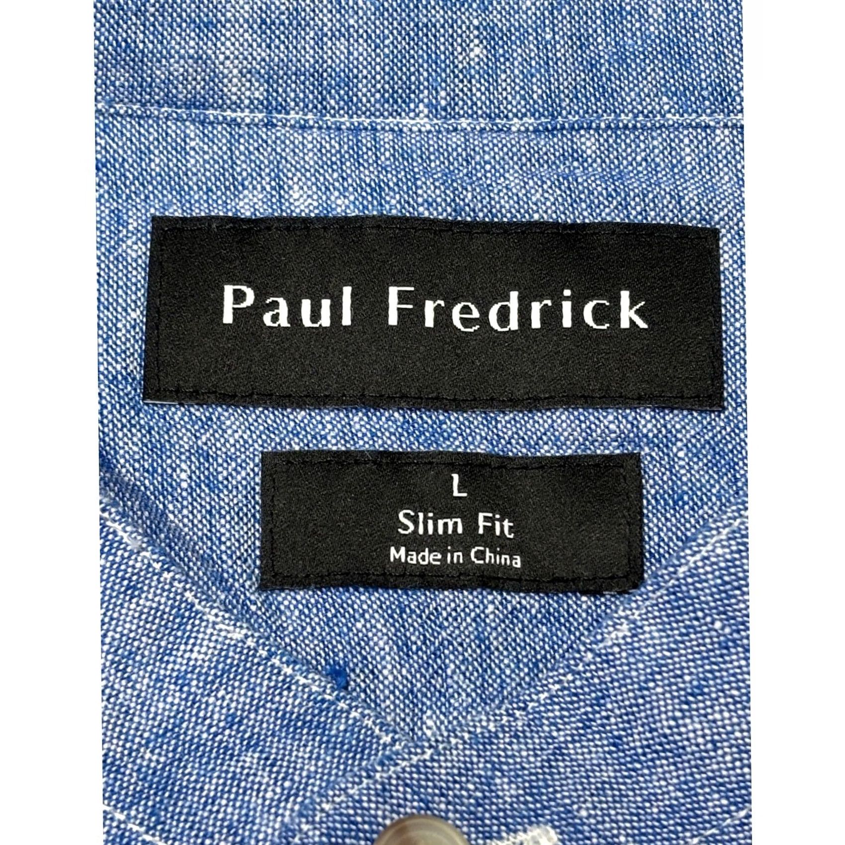 Vintage Paul Fredrick Mens Slim Fit Linen Blend Mandarin Collar Ombre Stripe Shirt L Size US L / EU 52-54 / 3 - 4 Thumbnail