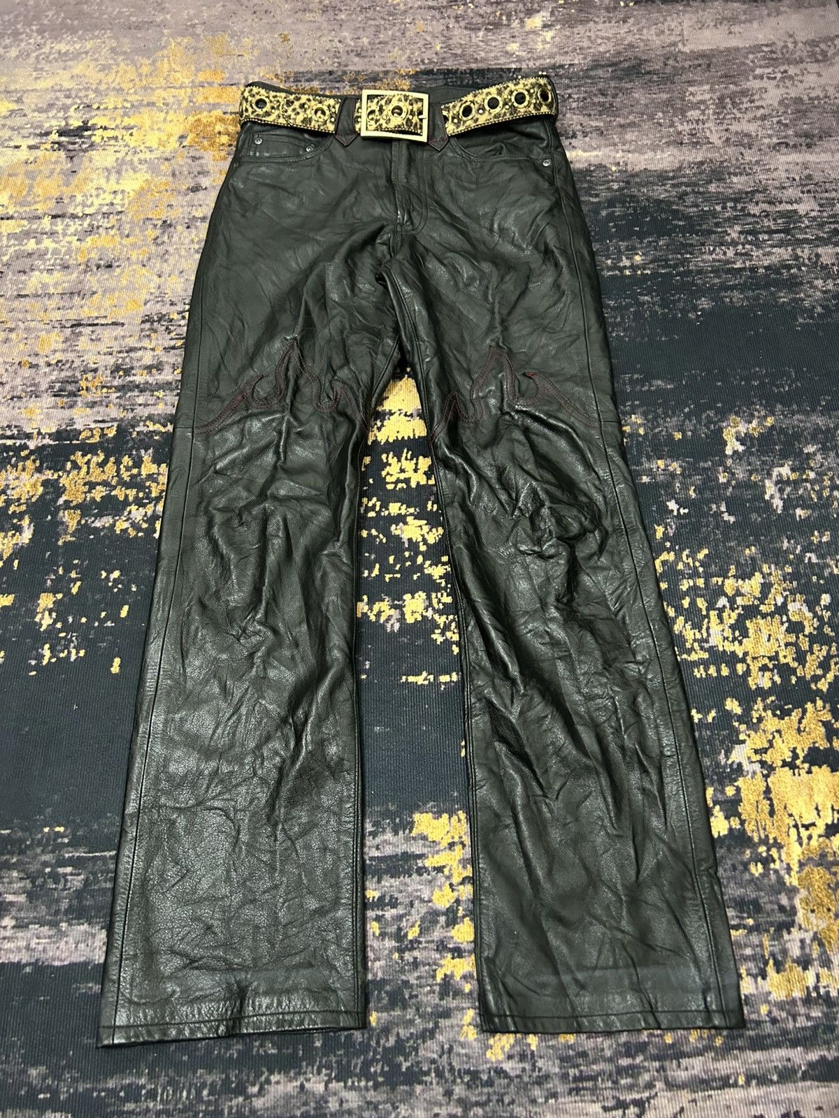 Takeo Kikuchi Takeo Kikuchi Fleur Leather Pants Size US 30 / EU 46 - 5 Thumbnail