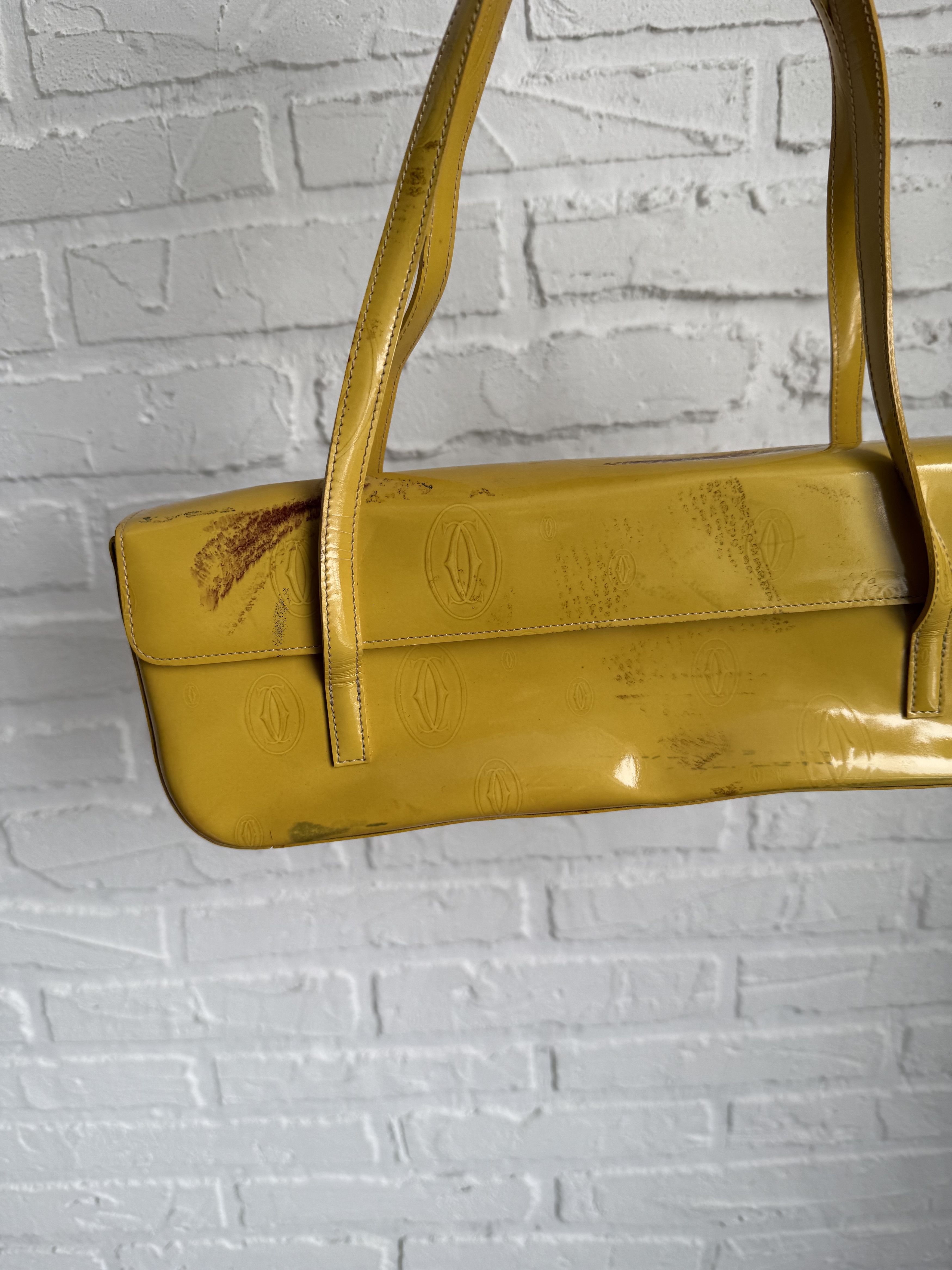 Cartier Vintage Cartier yellow patent leather monogram shoulder bag Size ONE SIZE - 8 Thumbnail