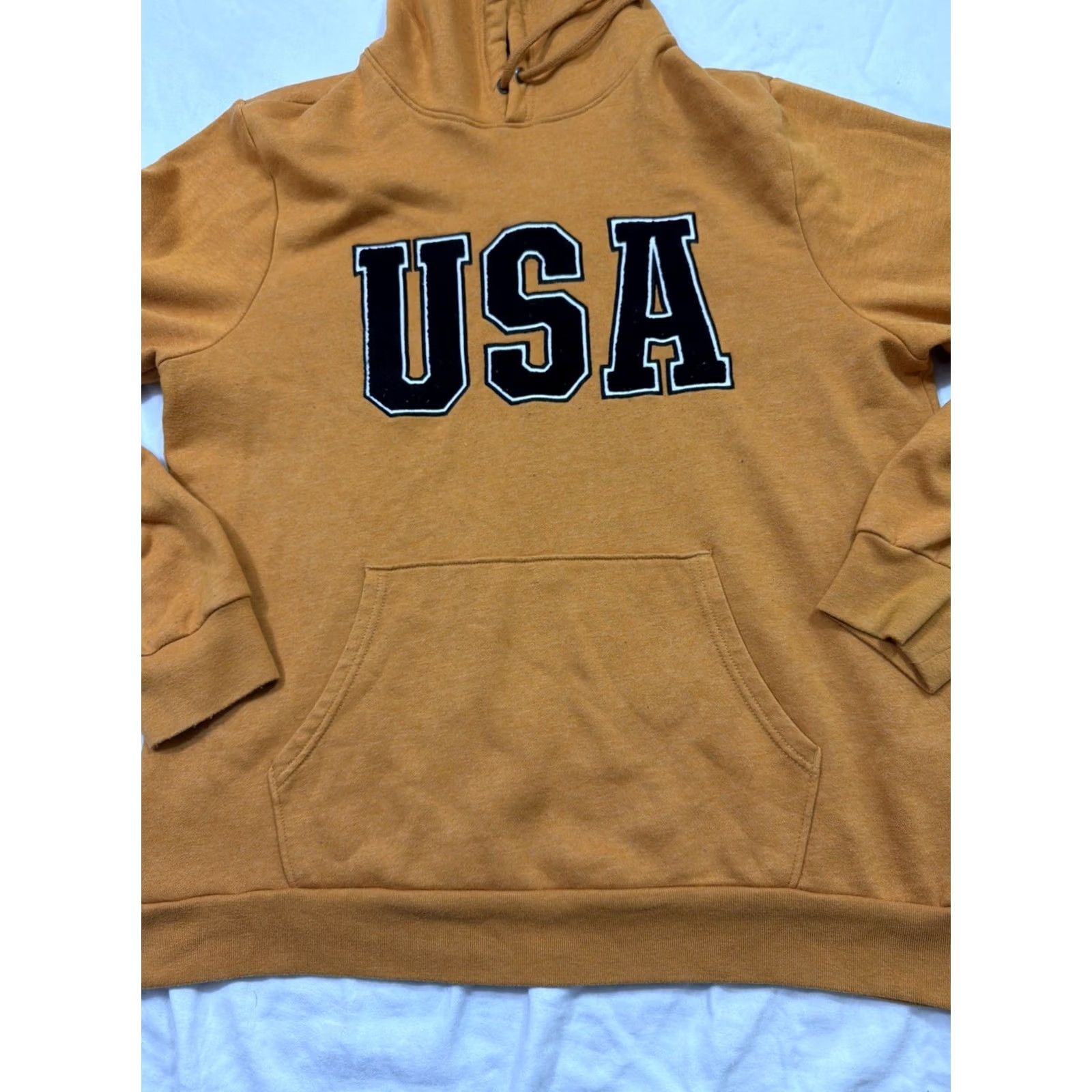 Old Navy VINTAGE Old Navy USA Graphic Hoodie Sweatshirt Mens XL Yellow Mustard Pullover Size US XL / EU 56 / 4 - 5 Thumbnail