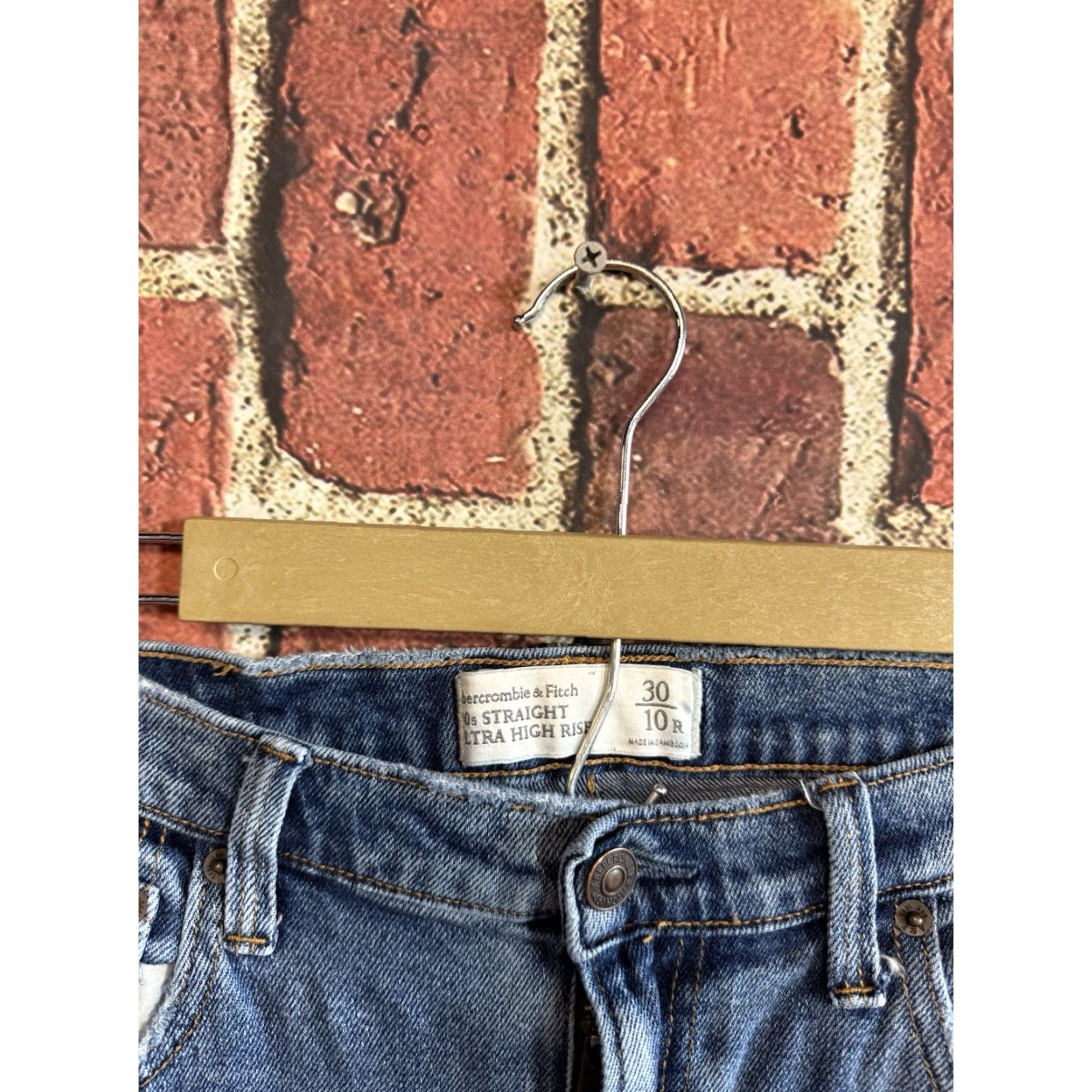 Abercrombie & Fitch Abercrombie & Fitch Womens Jeans 90s Straight Ultra High Rise 10/30 Blue Womens Size 32" / US 10 / IT 46 - 3 Thumbnail