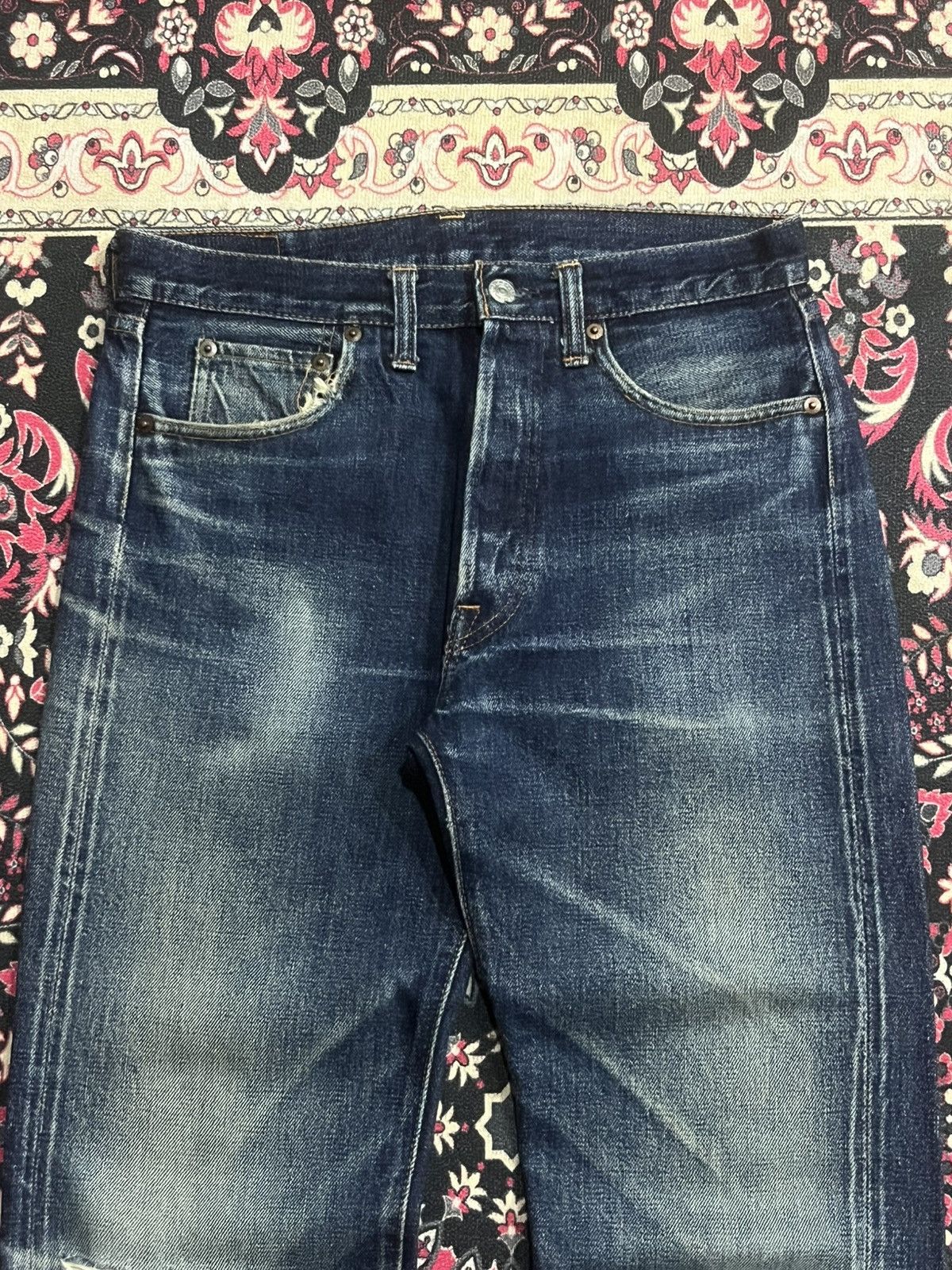 Denime Vintage Denime Blue Faded Washed Distressed Selvedge Jeans Size US 30 / EU 46 - 4 Thumbnail