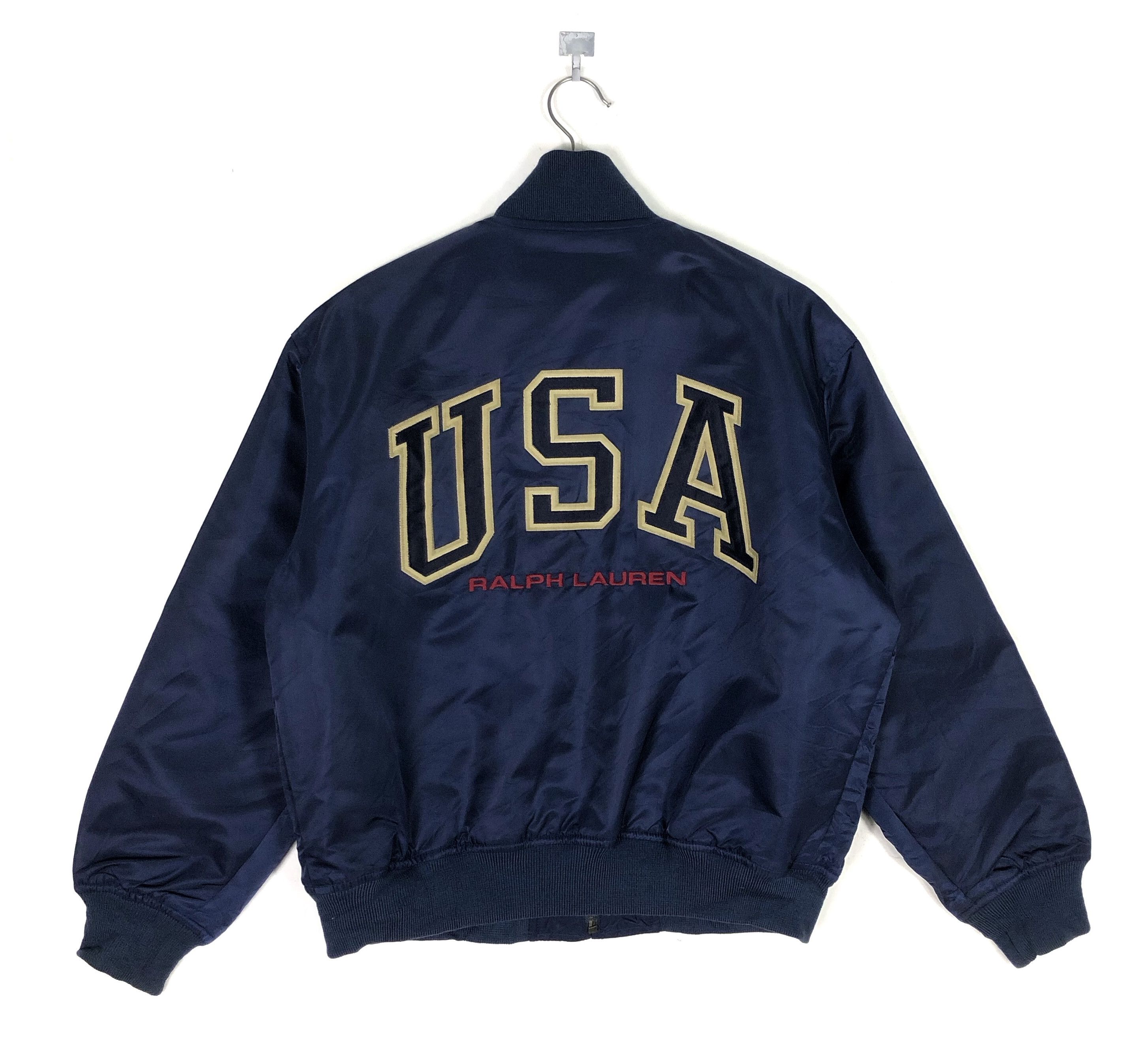 Ralph Lauren RARE🔥VINTAGE 90’S POLO SPORT RL USA BOMBER JACKET IN NAVY Size US S / EU 44-46 / 1 - 1 Thumbnail