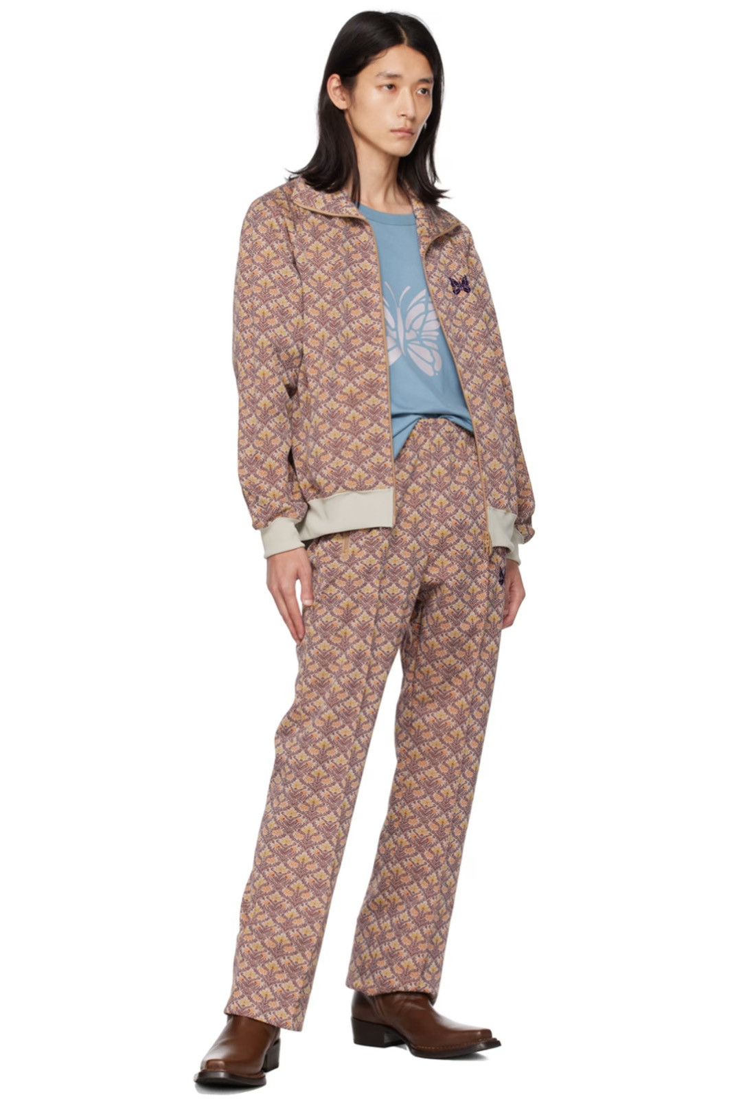 image of ds! Ds23 Needles Butterfly Logo "arabesque" Track Pants in Orange, Men's (Size 32)