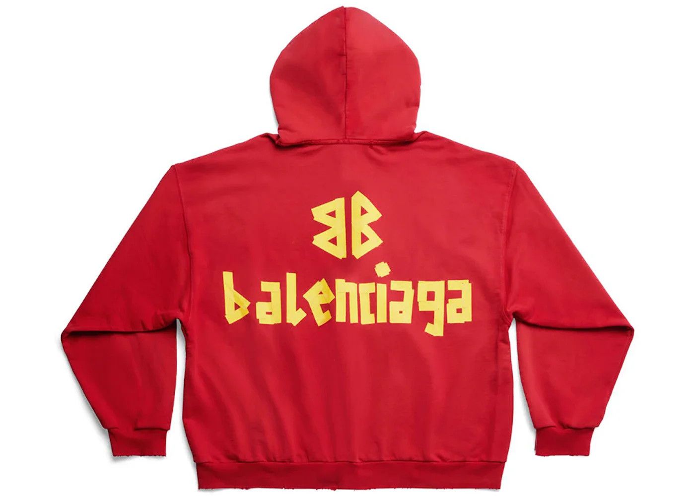 Balenciaga o1tr1nto1225 Tape Type Ripped Pocket Zip-Up Hoodie in Red Size US L / EU 52-54 / 3 - 2 Thumbnail