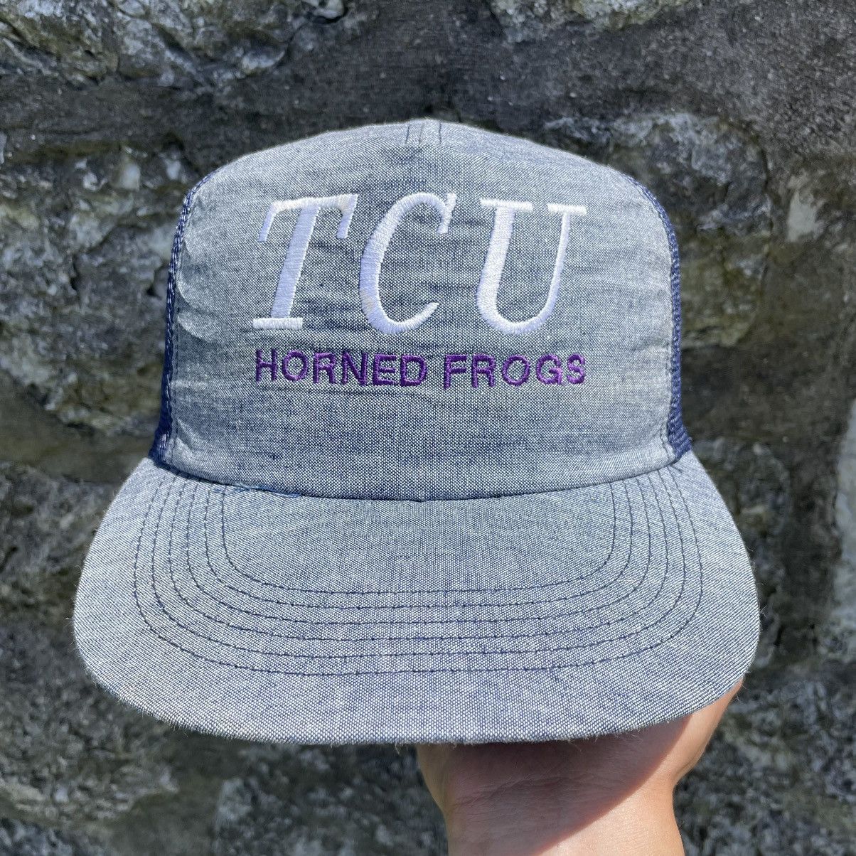 Vintage 80s TCU Horned Frogs Motion Logo Trucker Hat