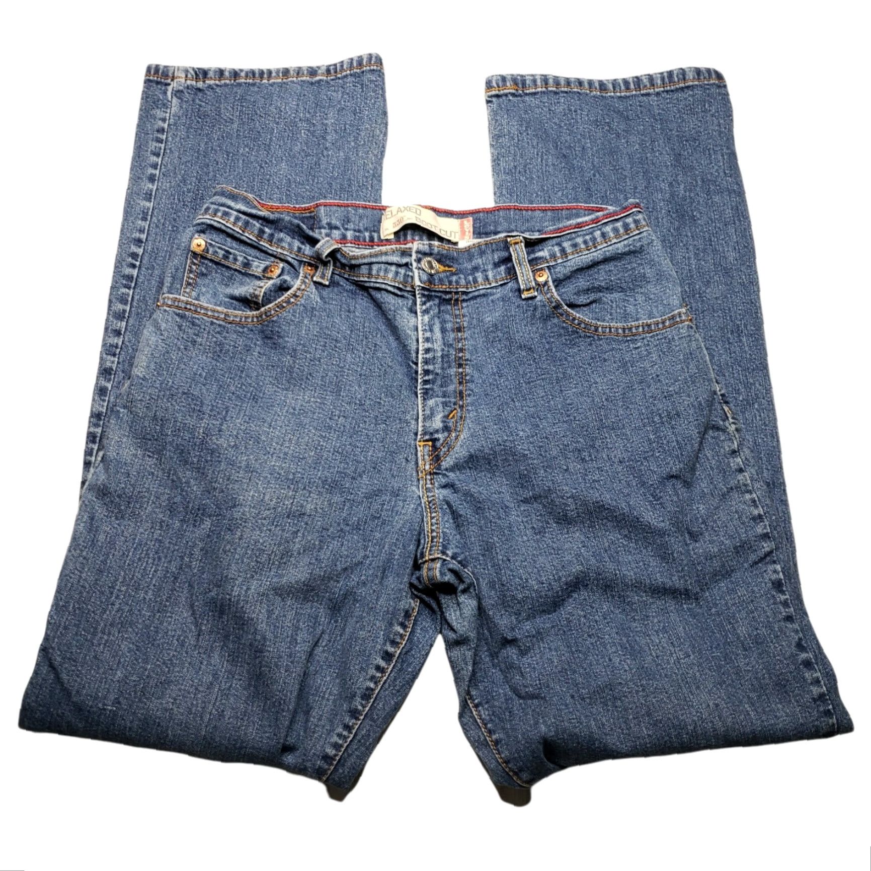 Denime Levis Relaxed Boot Cut Denim Jeans 10M Women Regular 550 Blue Cotton Blend Inseam 31 in Size 10M Size 32" / US 10 / IT 46 - 2 Thumbnail