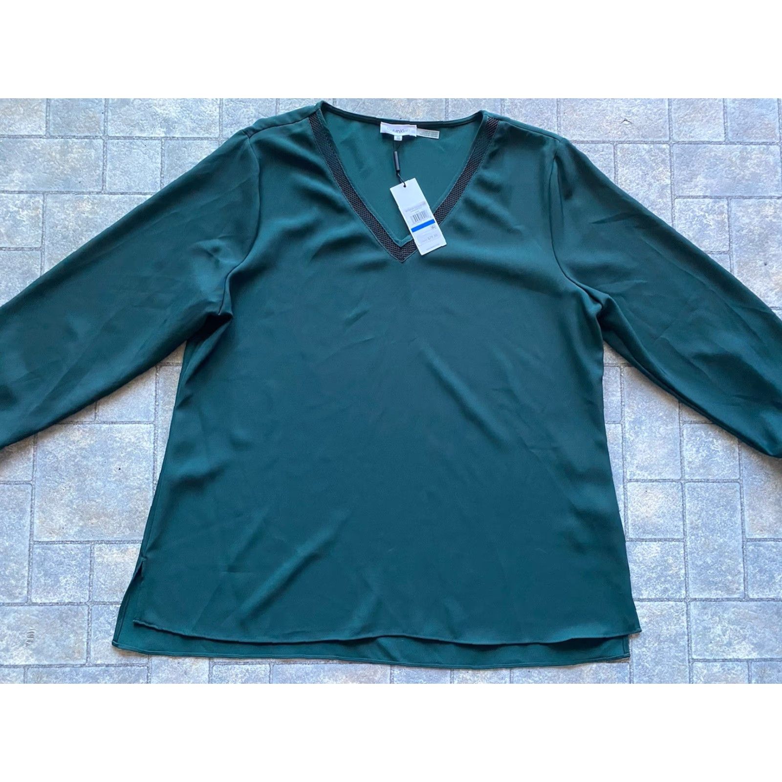 Calvin Klein Calvin Klein XL Woman Tunic Blouse Top Green Dark Green NEW WITH TAGS Women XL Blouse Tunic Pullover Size XL / US 12-14 / IT 48-50 - 3 Thumbnail
