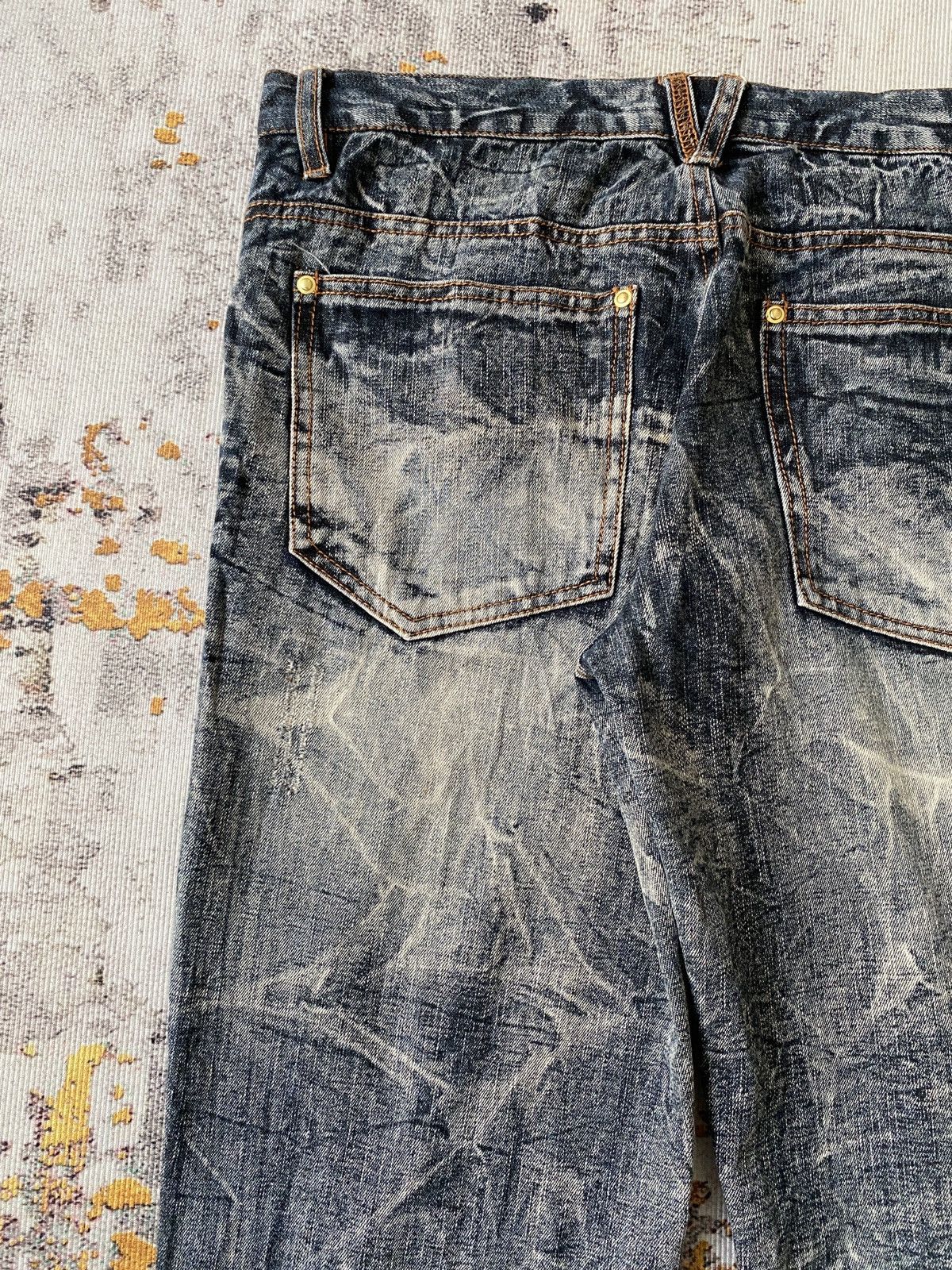 Japanese Brand Black Baccara Honey Comb Claws Mark Distressed Flare Denim Size US 30 / EU 46 - 16 Thumbnail
