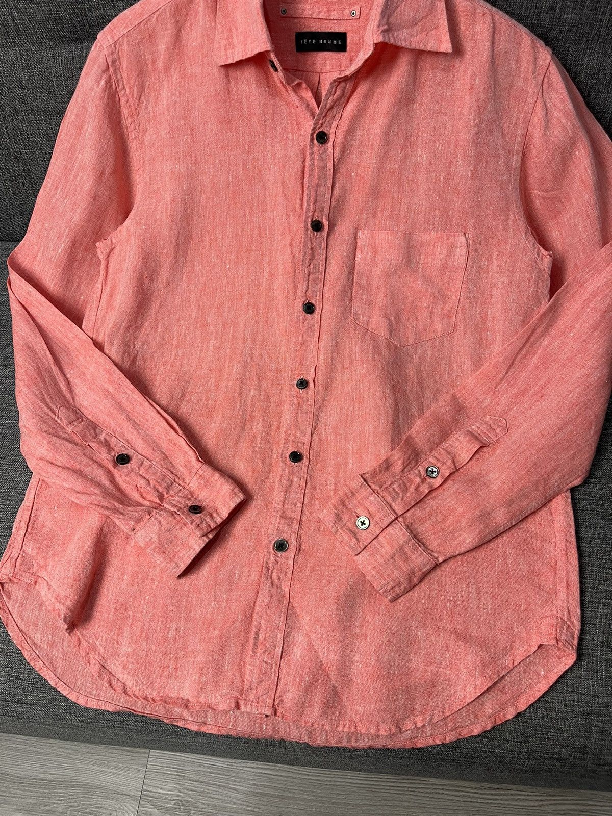 Issey Miyake Vintage Tete Homme Linen Shirt Issey Miyake Size US M / EU 48-50 / 2 - 2 Thumbnail