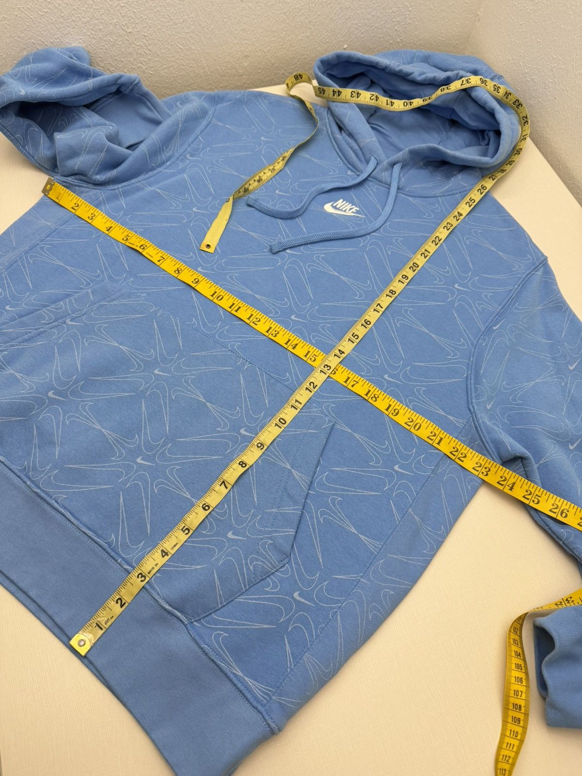 Nike Vintage Nike Center Swoosh All Over Print Pullover Hoodie M Size US M / EU 48-50 / 2 - 6 Thumbnail