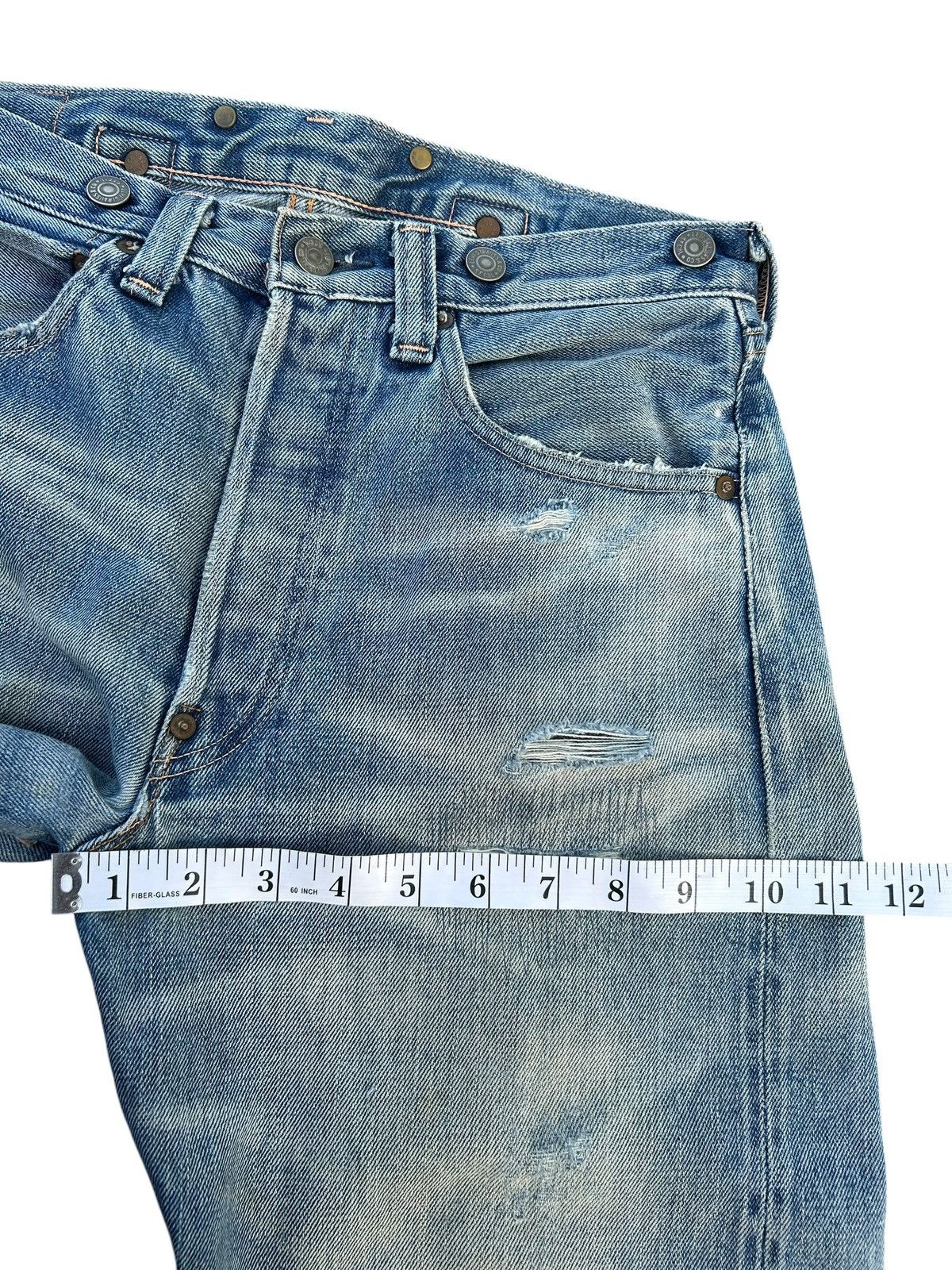 Kapital Vintage Levis Big E Selvedge Buckle Back Thrashed Denim Jean Size US 30 / EU 46 - 21 Thumbnail