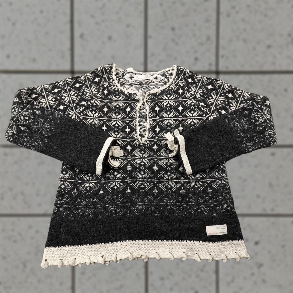 Anthropologie Odd Molly Sweater Womens M Black Nordic Fair Isle Knit Crochet Wool Cotton Nylon Knit Pullover Casual 90s Boyfriend Mens Womens? Size M / US 6-8 / IT 42-44 - 1 Thumbnail