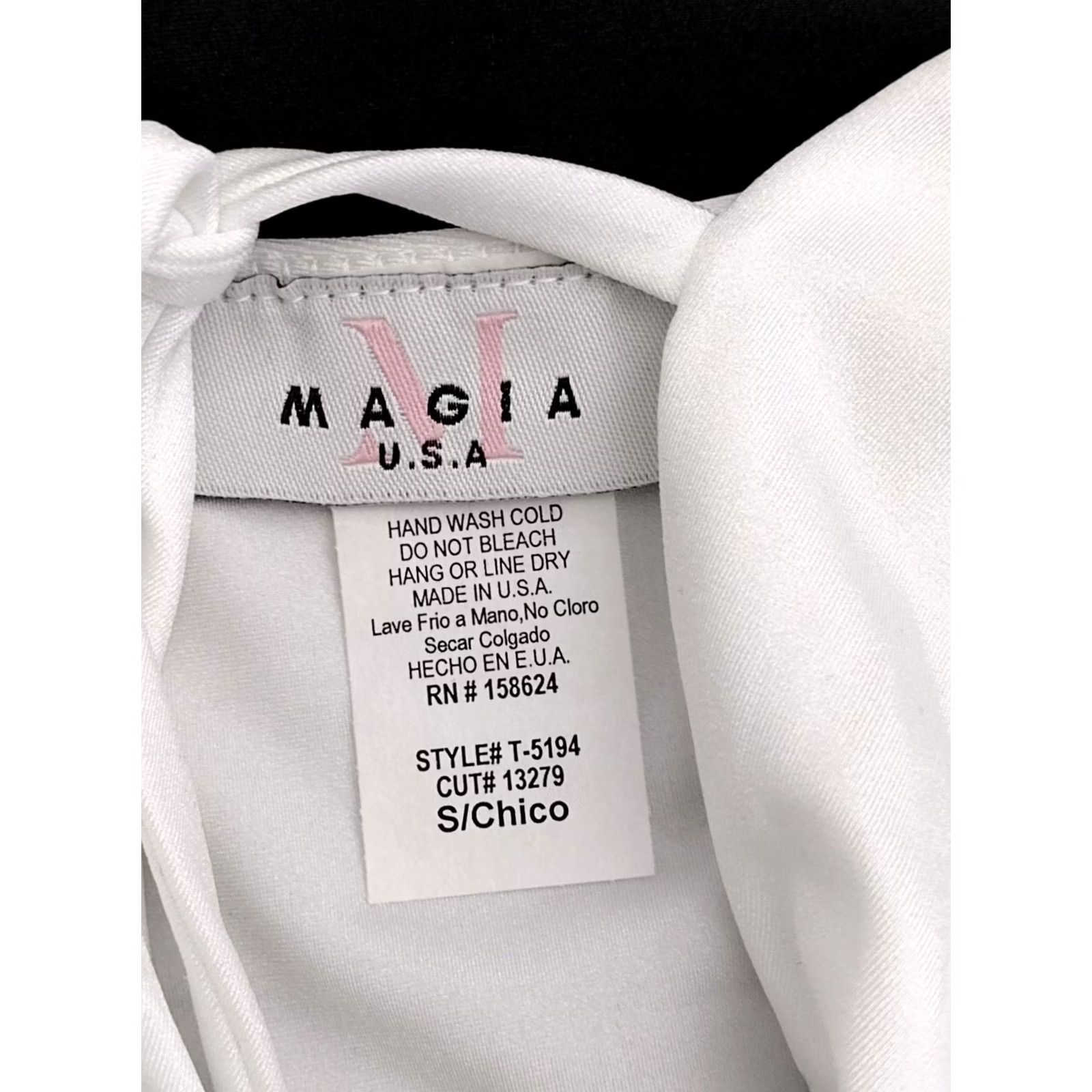 Vintage MAGIA U.S.A Women’s Black & White One Piece Swimsuit Tie Knot Front S Size ONE SIZE - 6 Thumbnail