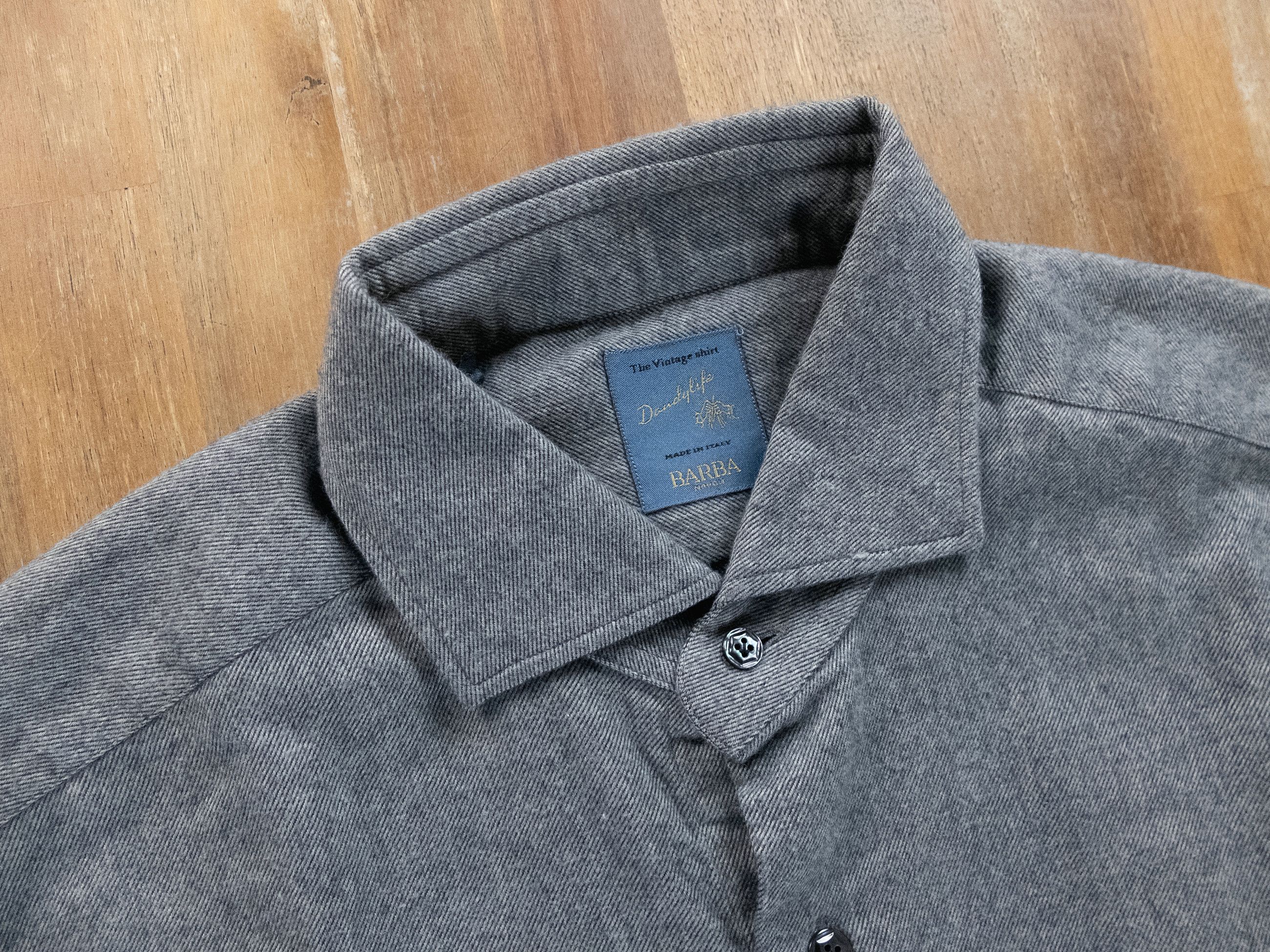 Barba Napoli BARBA Napoli Dandy Life blue gray flannel cotton shirt 39 Size US M / EU 48-50 / 2 - 2 Thumbnail