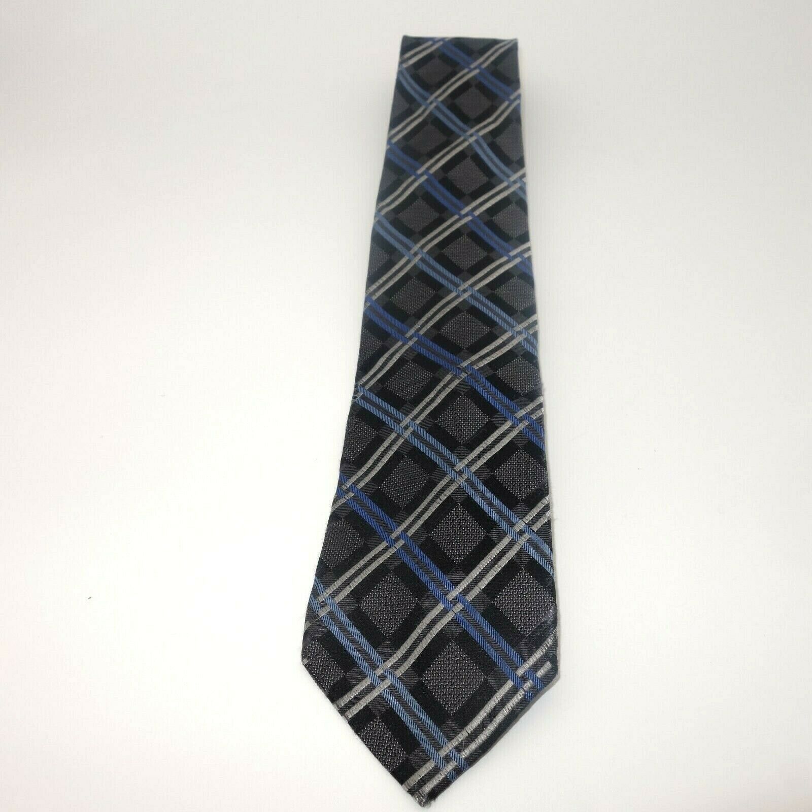Michael Kors Michael Kors Classic Men's Tie Gray Windowpane Argyle Size ONE SIZE - 1 Thumbnail