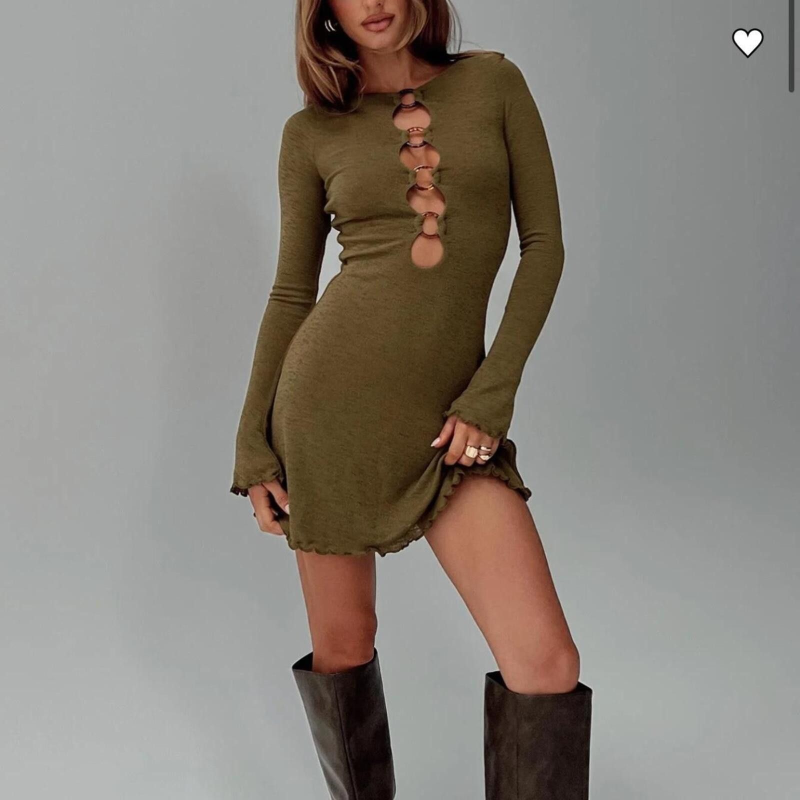 Other Princess Polly Dejonge Ring Mini Dress Olive Size XS / US 0-2 / IT 36-38 - 1 Thumbnail