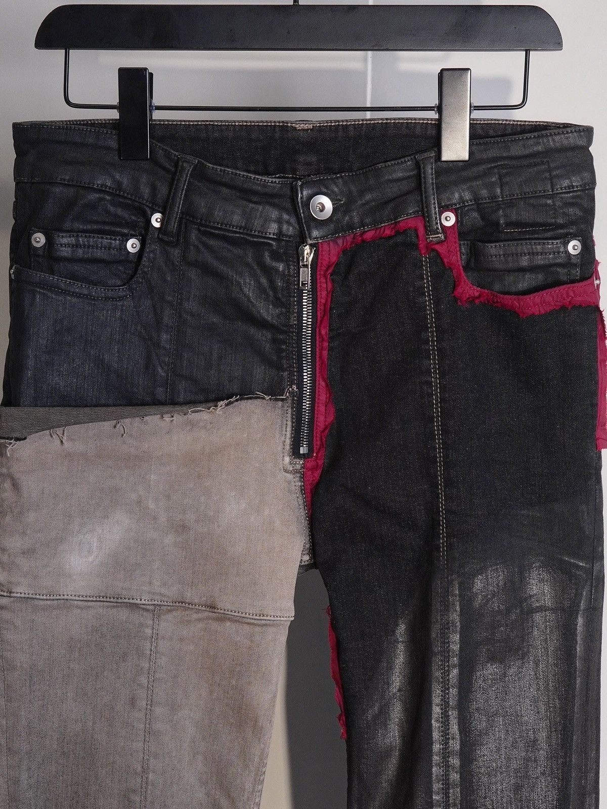 Rick Owens Drkshdw FW20 Tyrone Slit Cut Waxed Denim Size US 32 / EU 48 - 3 Thumbnail