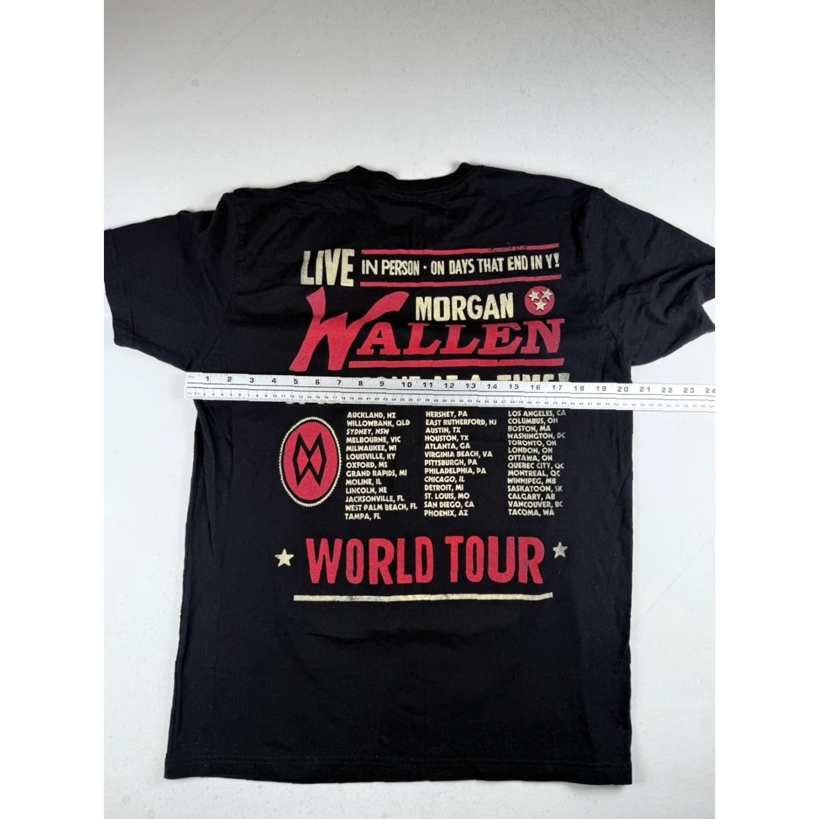 Vintage Morgan Wallen One Night At A Time World Tour Concert Merch T-Shirt Black Size L Size US L / EU 52-54 / 3 - 4 Thumbnail