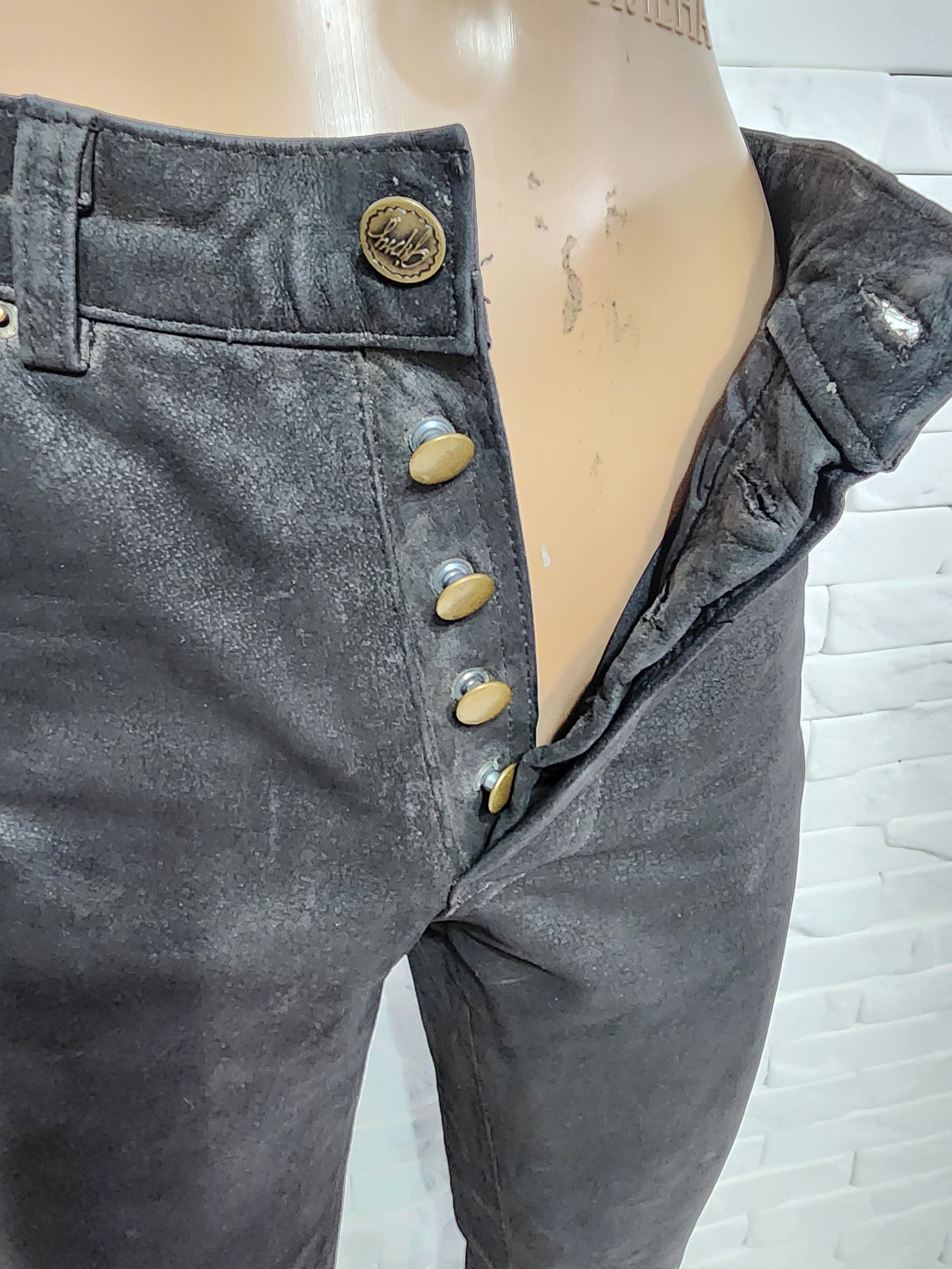 Genuine Leather Brown men's leather pants. Size US 28 / EU 44 - 7 Thumbnail