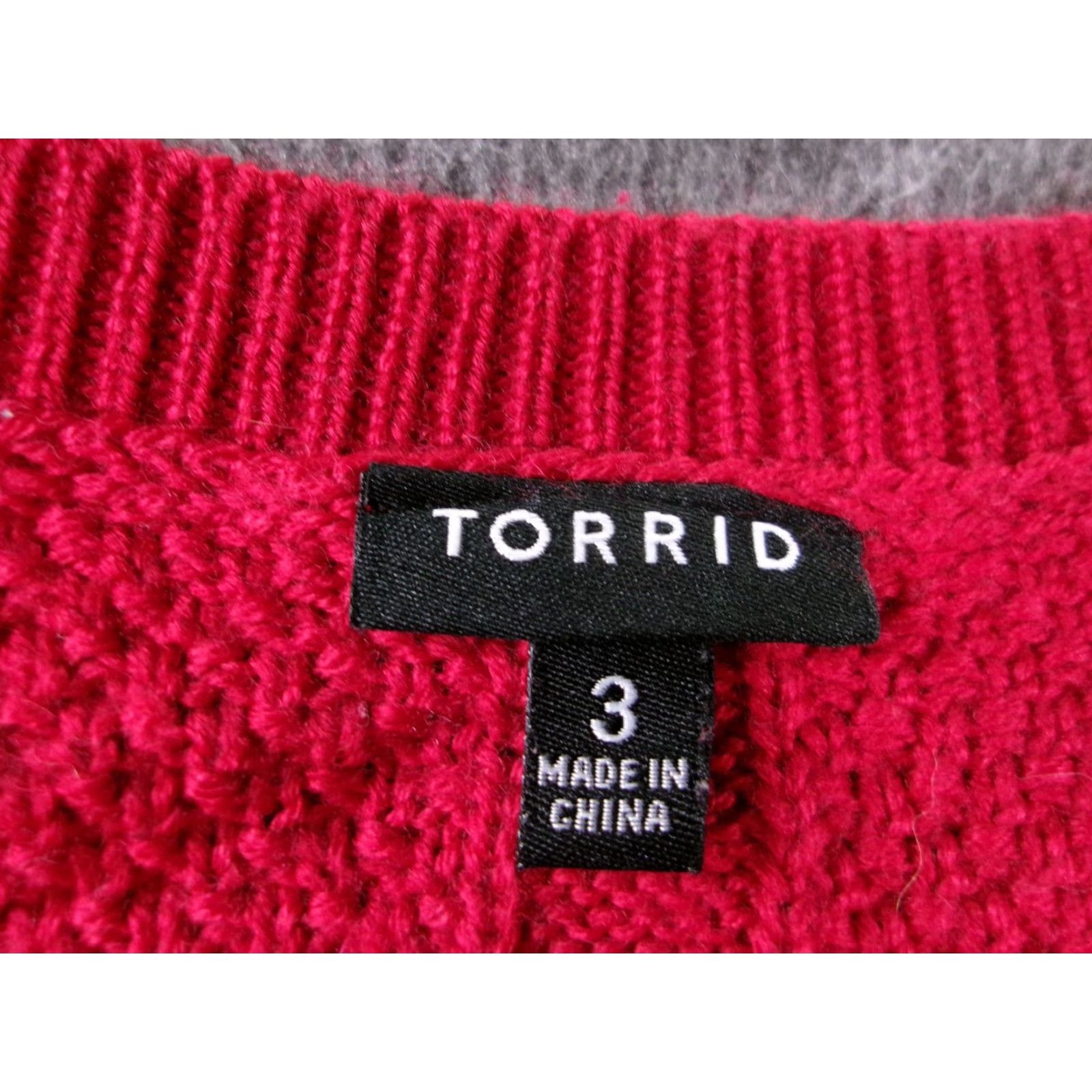 Torrid Torrid Sweater Womens 3 Red V Neck Cable Knit Openwork Pullover Plus Size Top Size XS / US 0-2 / IT 36-38 - 6 Thumbnail