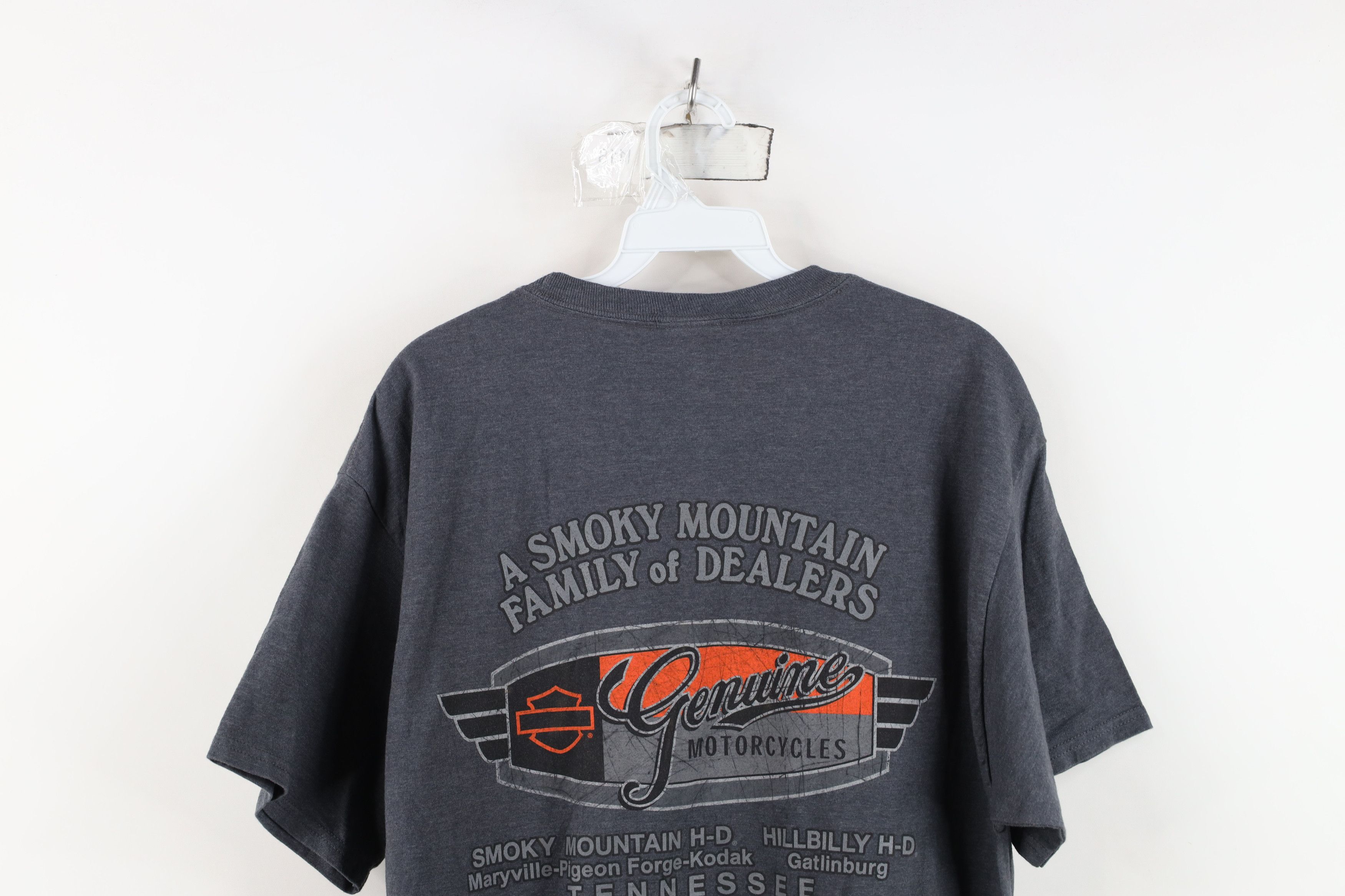 Harley Davidson Vintage Y2K Harley Davidson Spell Fire Flames Pocket T-Shirt Size US L / EU 52-54 / 3 - 11 Thumbnail