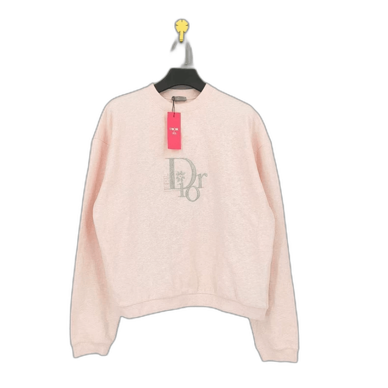 dior logo embroidered sweatshirt in pink