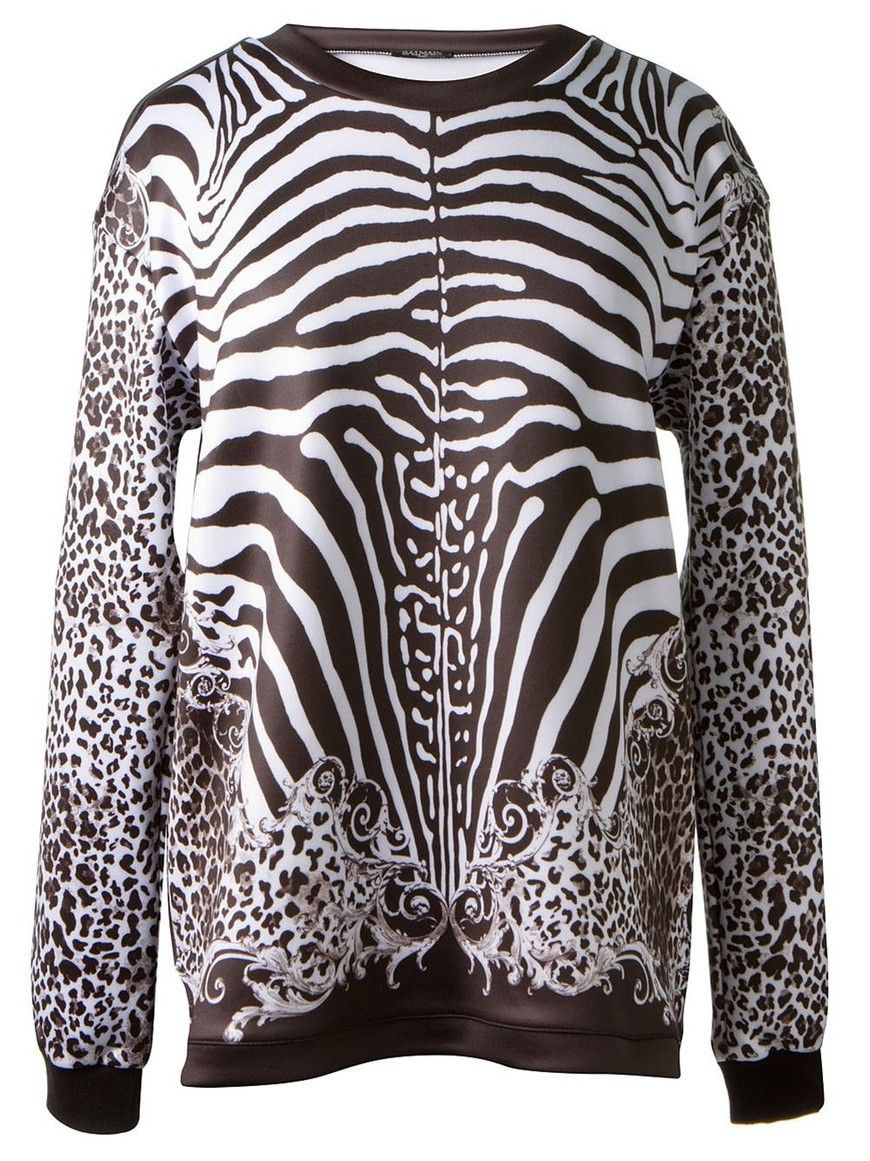 Balmain Balmain Black Zebra 네오프렌 Sweatshirt Size XS / US 0-2 / IT 36-38 - 8 Thumbnail