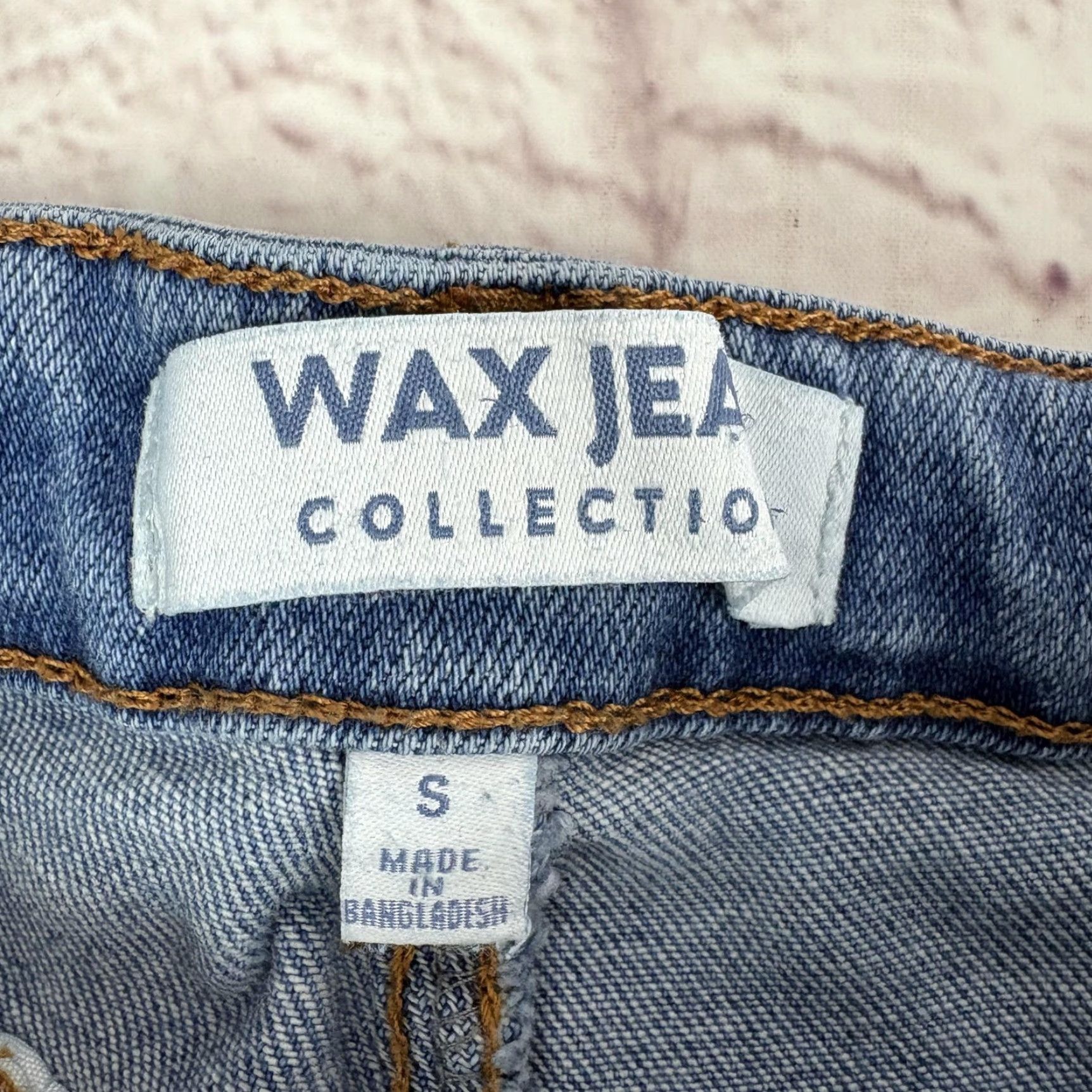 Denime Wax Jean Shorts Womens Small Blue Distressed Denim Cutoff Fringe Raw Hem Size 28" / US 6 / IT 42 - 5 Thumbnail