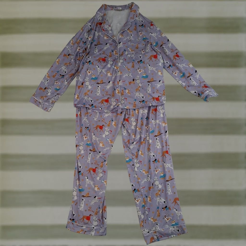 Vintage VINTAGE My Danielle All Over Assorted Dog Print Woman Large Pajama Set Size ONE SIZE - 1 Thumbnail