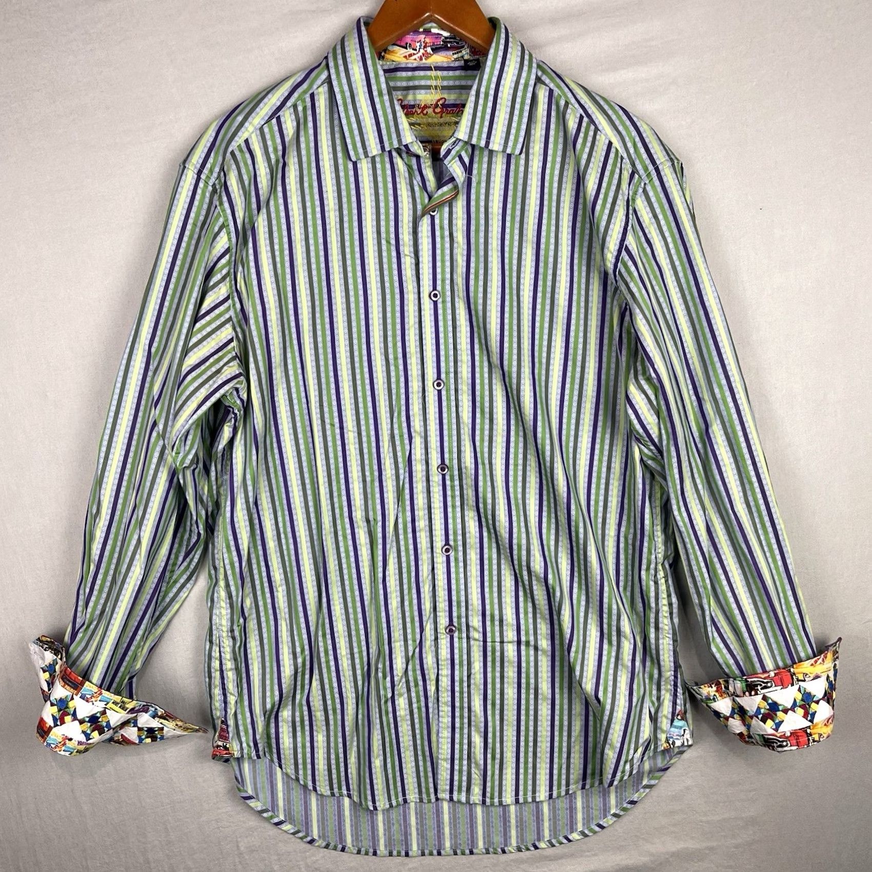 Robert Graham Robert Graham Shirt Mens Large Button Up Cutaway Cars Blue Cotton Long Sleeve Size US L / EU 52-54 / 3 - 2 Thumbnail