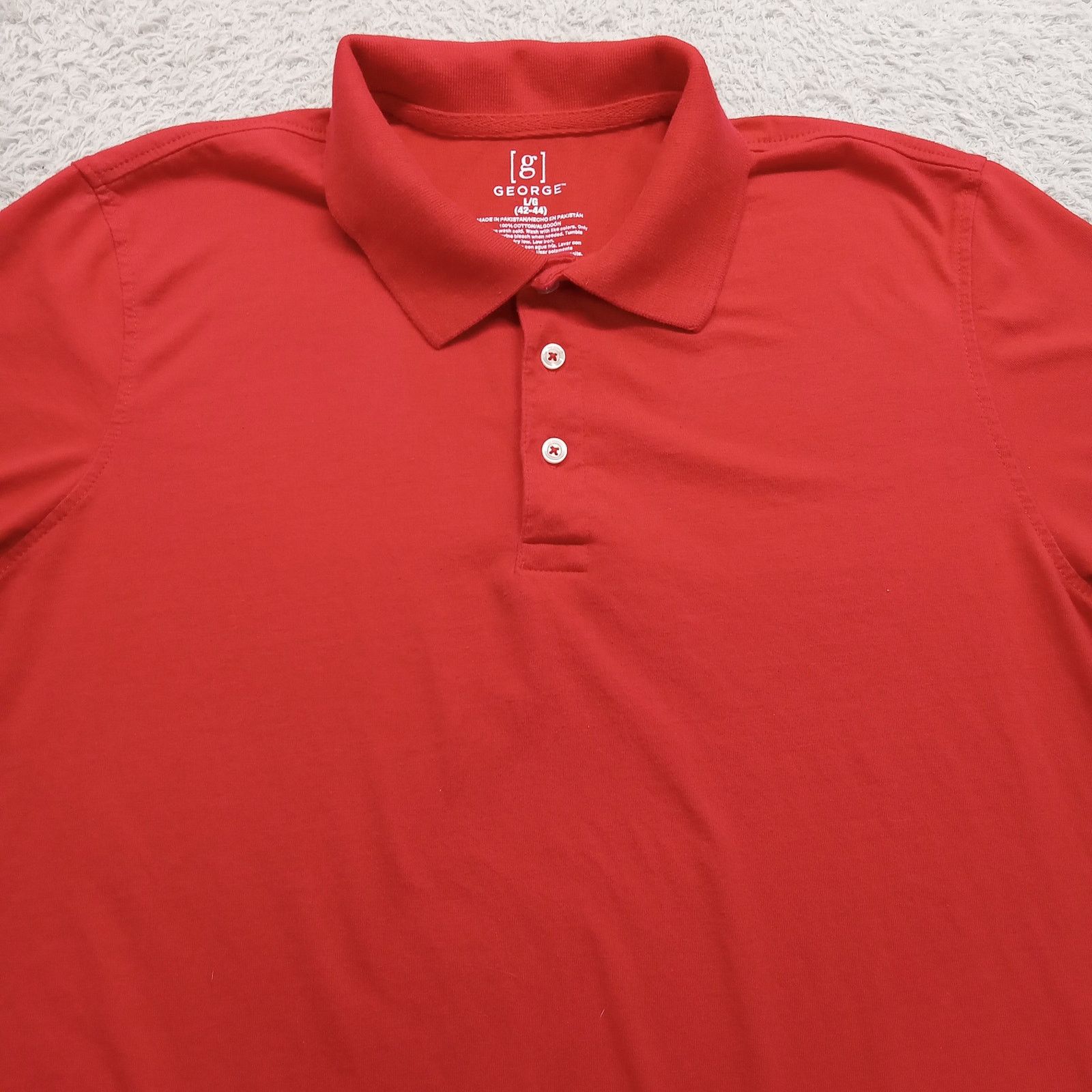 George George Polo Shirt L Men's Sportswear 3 Button Red Golf Size US L / EU 52-54 / 3 - 3 Thumbnail