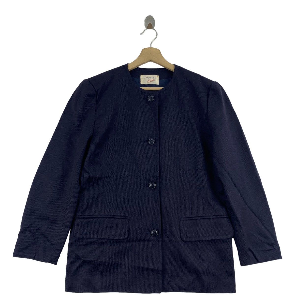 Givenchy × Vintage Vintage 90s GIVENCHY LIFE French Designer Button Up Navy Size M / US 6-8 / IT 42-44 - 1 Thumbnail