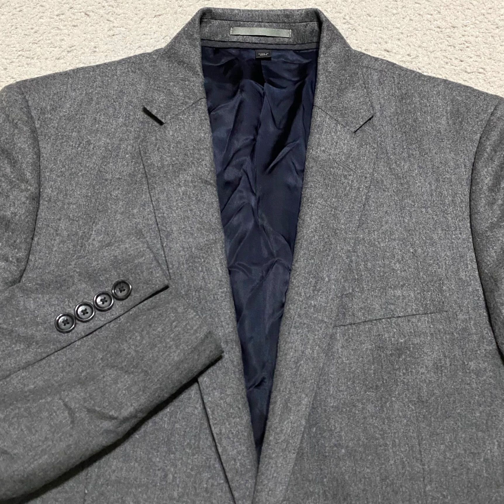 J.Crew J.CREW Blazer Mens 2 Button Wool Gray Ludlow 40R 100% Wool Solid Notch Lapel Double-Vented 2 Piece Regular Fit Casual Business Vintage No N/A Size 40R - 5 Thumbnail