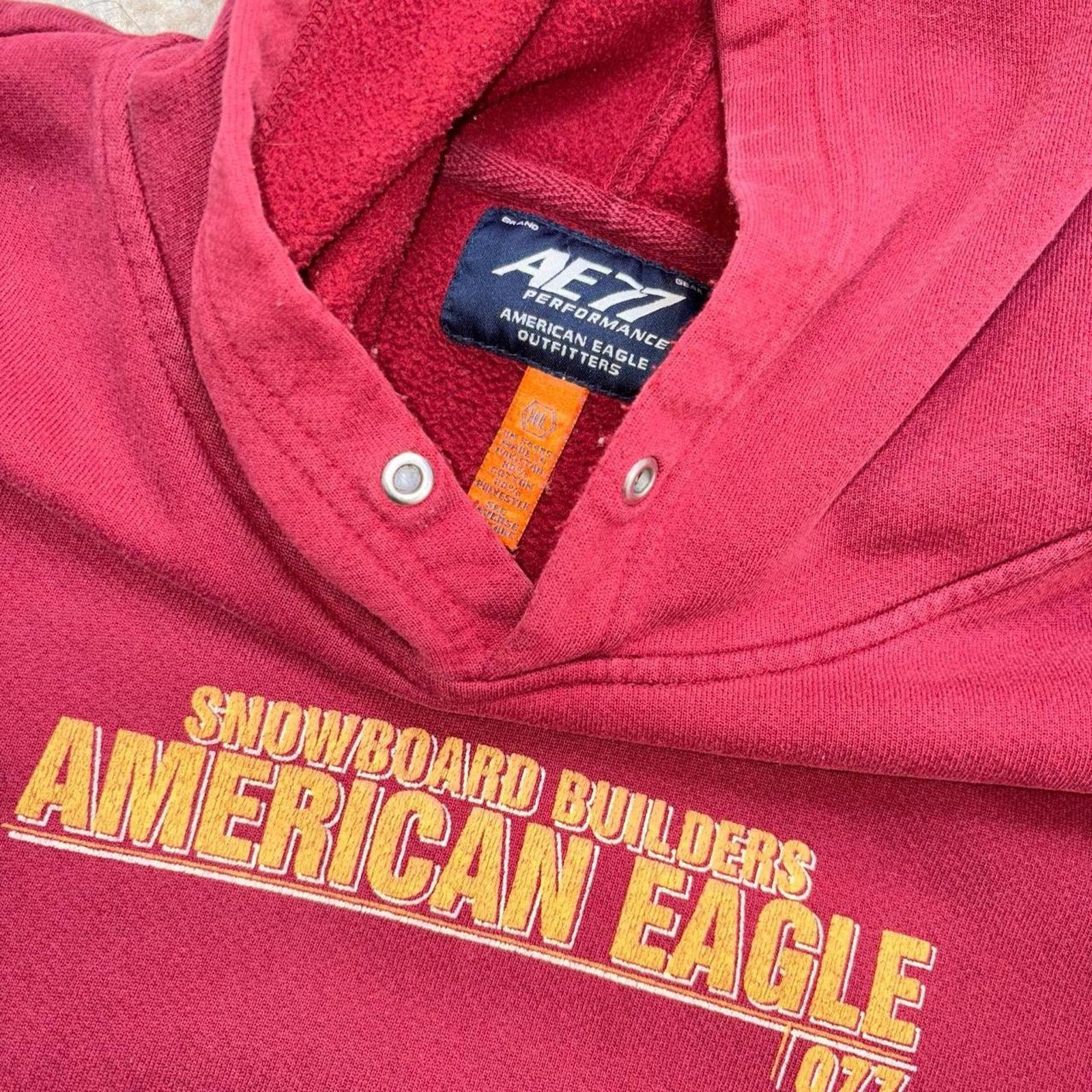 American Eagle Outfitters Red/Yellow Vintage Y2K Performance/American Eagle Hoodie Size US L / EU 52-54 / 3 - 5 Thumbnail